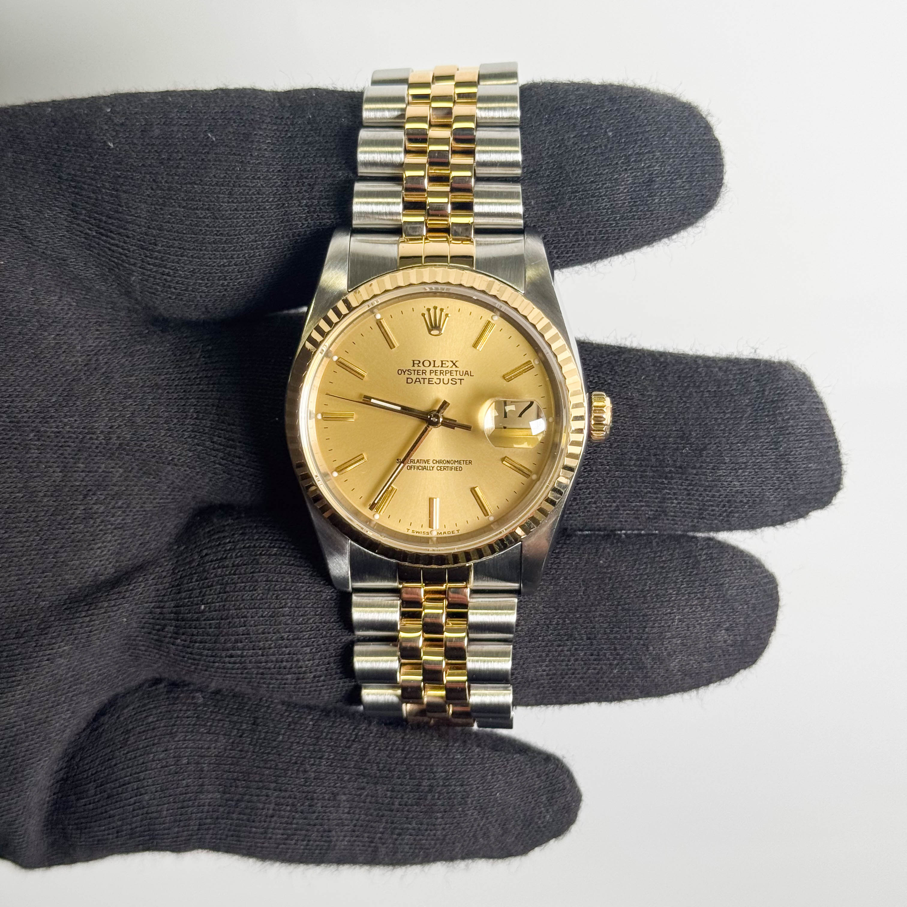 Rolex Datejust 36mm Champagne Dial Watch Ref# 16233
