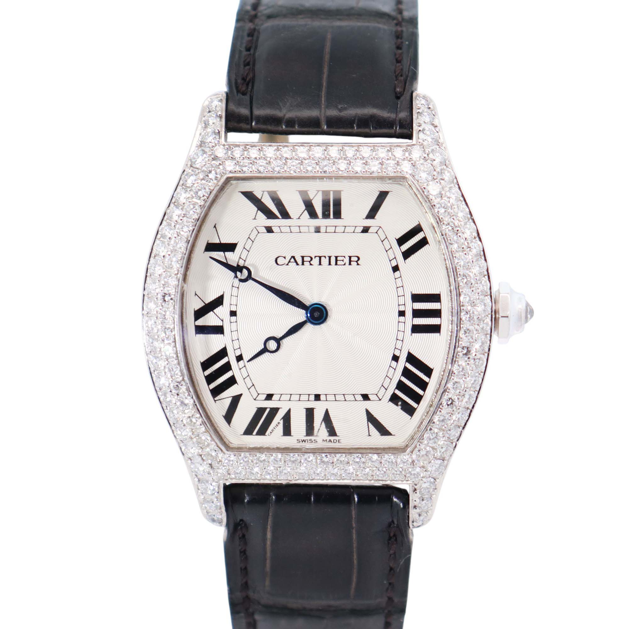 Cartier Tortue 43mm Silver Dial Watch Ref# WA503851 - Happy Jewelers Fine Jewelry Lifetime Warranty