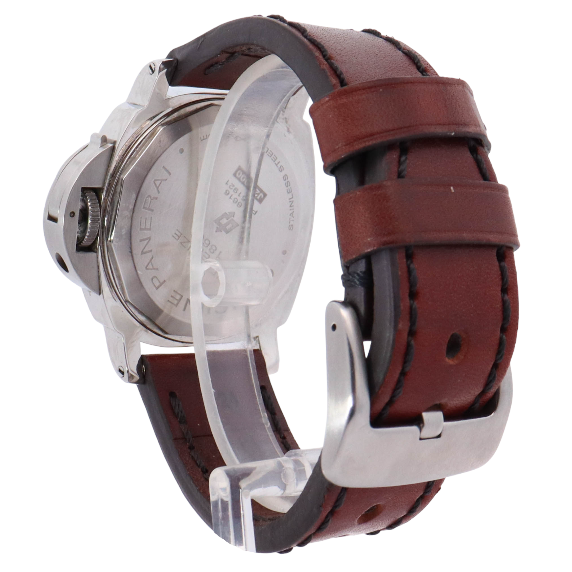 Panerai Luminor 44mm Stainless Steel Black Stick & Arabic Dial Watch Reference# PAM0000 - Happy Jewelers Fine Jewelry Lifetime Warranty