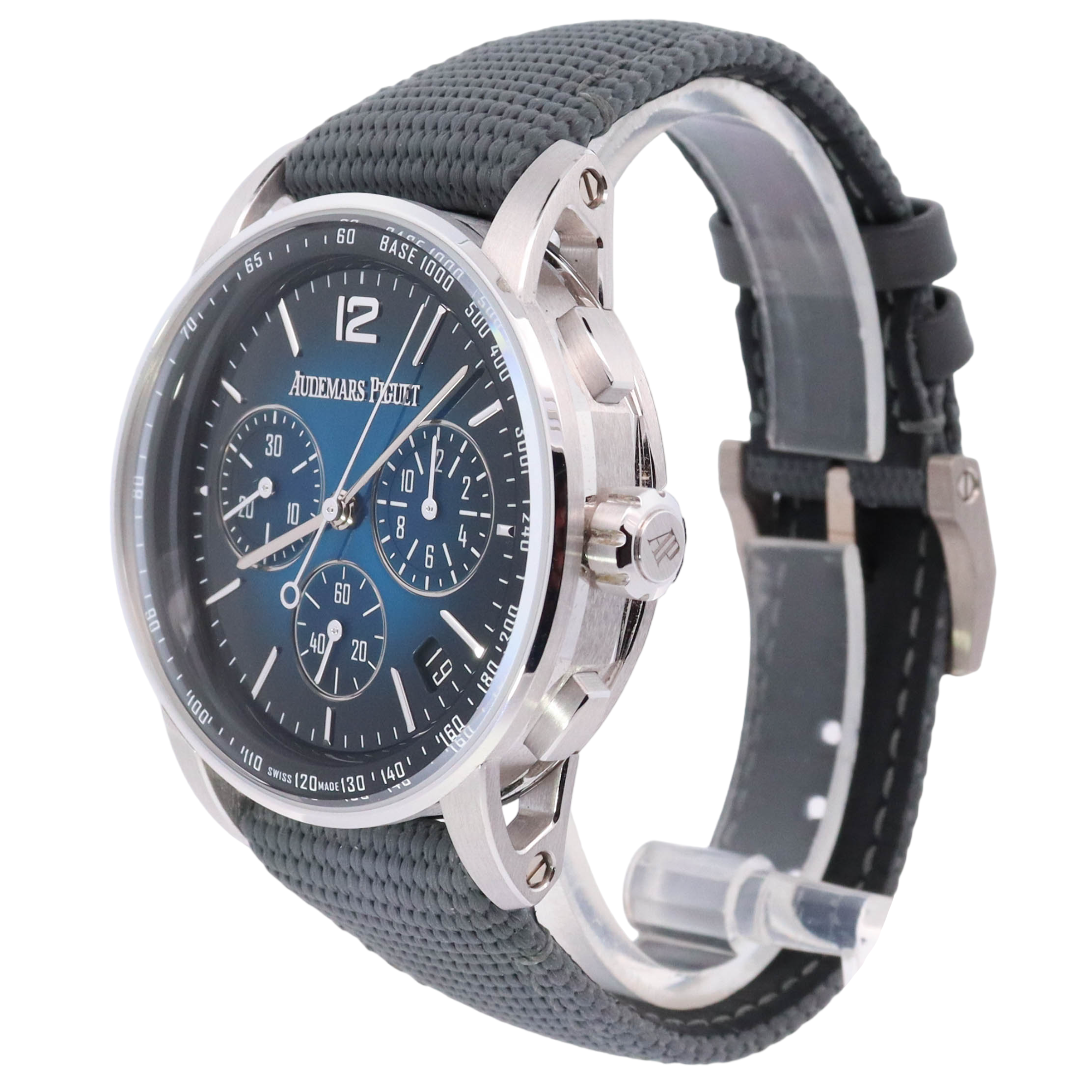 Audemars Piguet Code 11.59 41mm White Gold Blue Chronograph Dial Watch Reference# 26393BC.OO.A002KB.01 - Happy Jewelers Fine Jewelry Lifetime Warranty