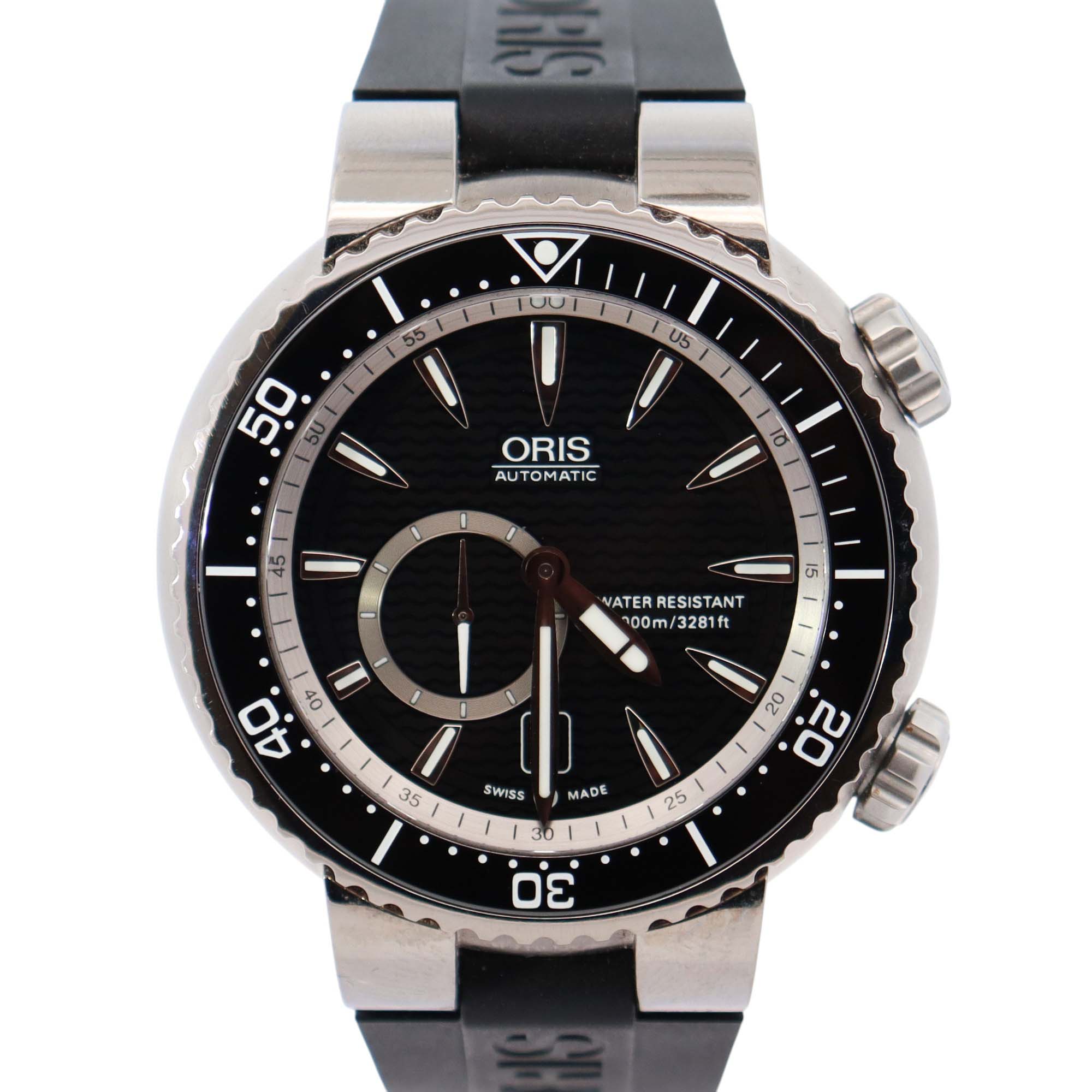Oris Titan 47mm Black Dial Watch Ref# 643-7638-7454RS - Happy Jewelers Fine Jewelry Lifetime Warranty