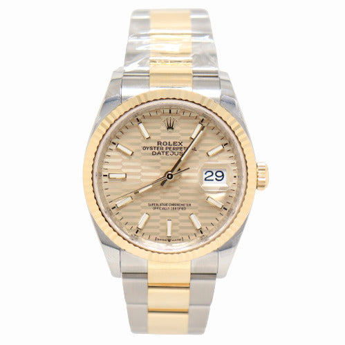 Rolex Datejust 36mm Champagne Motif Dial Watch Ref# 126233 - Happy Jewelers Fine Jewelry Lifetime Warranty