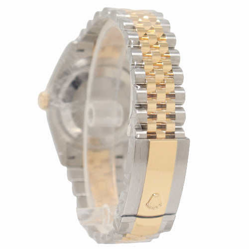 NEW! Rolex Datejust Two Tone Yellow Gold and Stainless Steel 36mm Champagne Palm Motif Stick Dial Watch Reference# 126233 - Happy Jewelers Fine Jewelry Lifetime Warranty