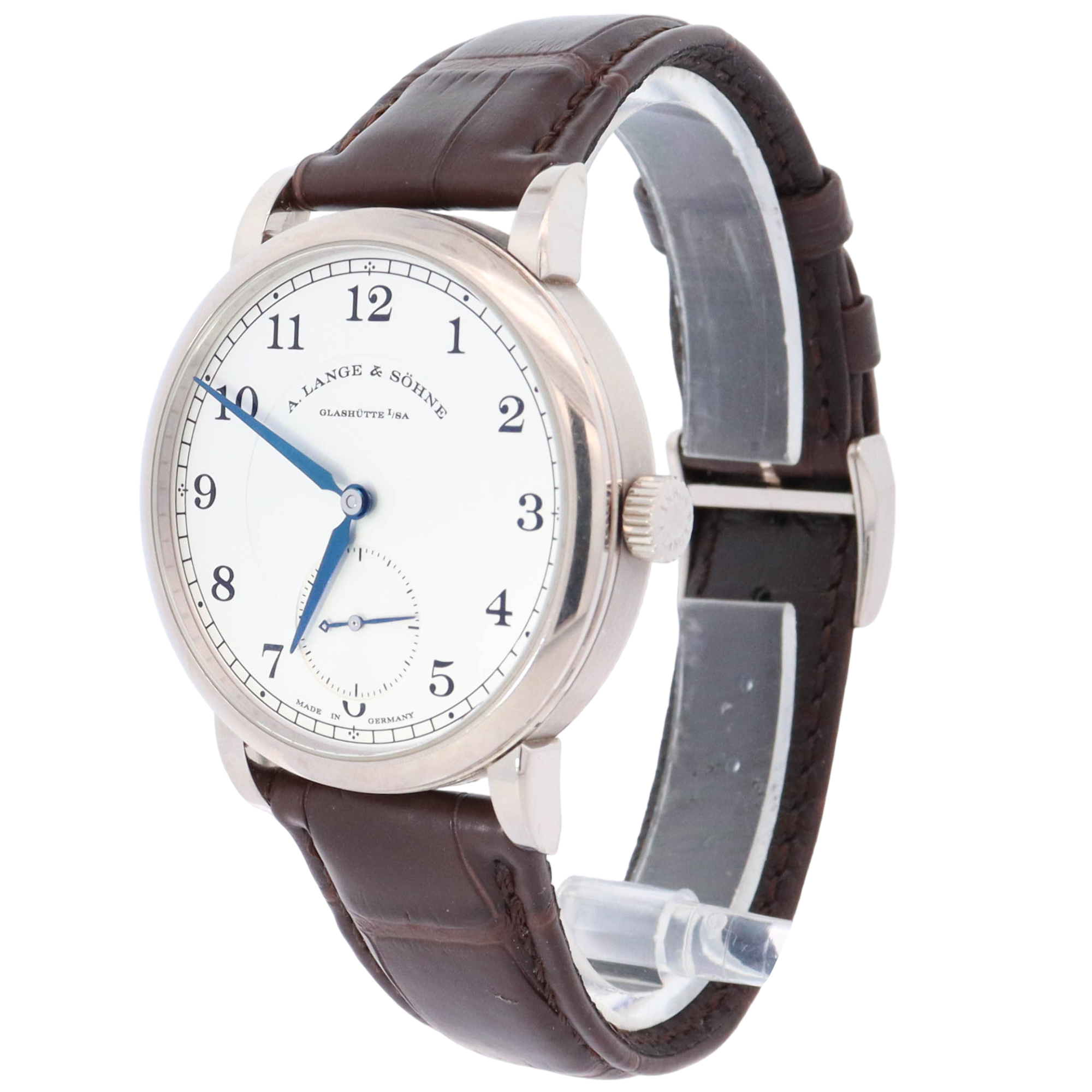 A Lange & Sohne 38.5mm White Gold Silver Arabic Dial Watch Ref# 235.026 - Happy Jewelers Fine Jewelry Lifetime Warranty
