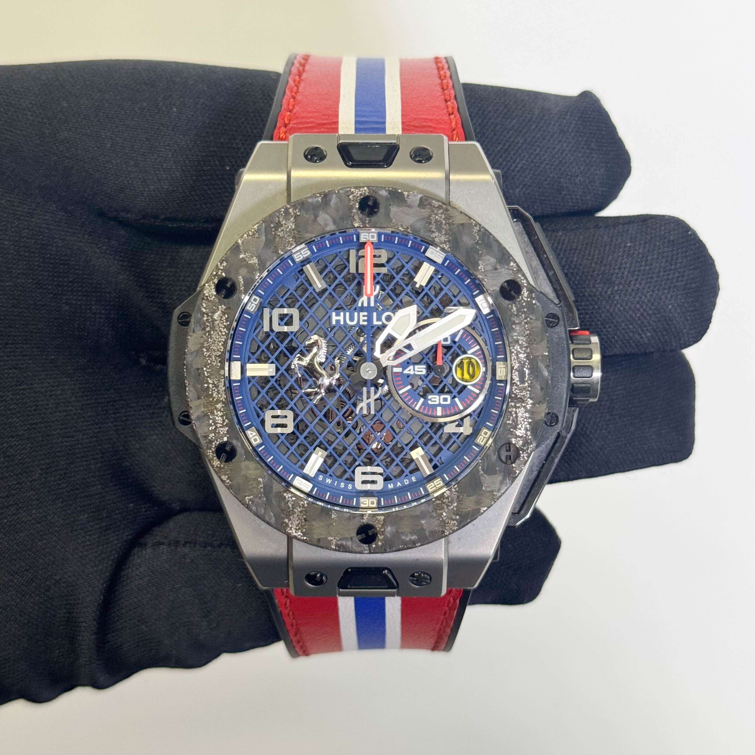 Hublot Big Bang 45mm Blue Dial Watch Ref# 401.NJ.5123.VR.TEX16 - Happy Jewelers Fine Jewelry Lifetime Warranty