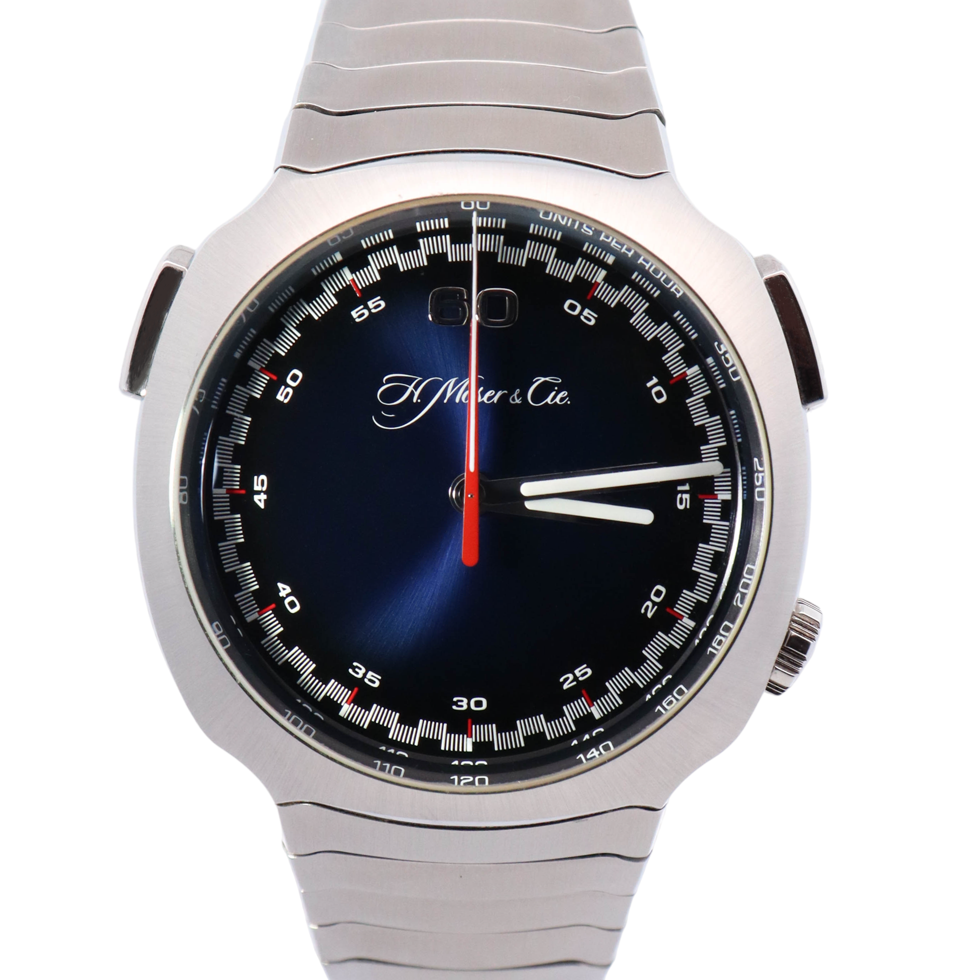 H. Moser & Cie Streamliner Flyback 40mm Stainless Steel Blue Fume Dial Watch Reference# 6902-1201 - Happy Jewelers Fine Jewelry Lifetime Warranty