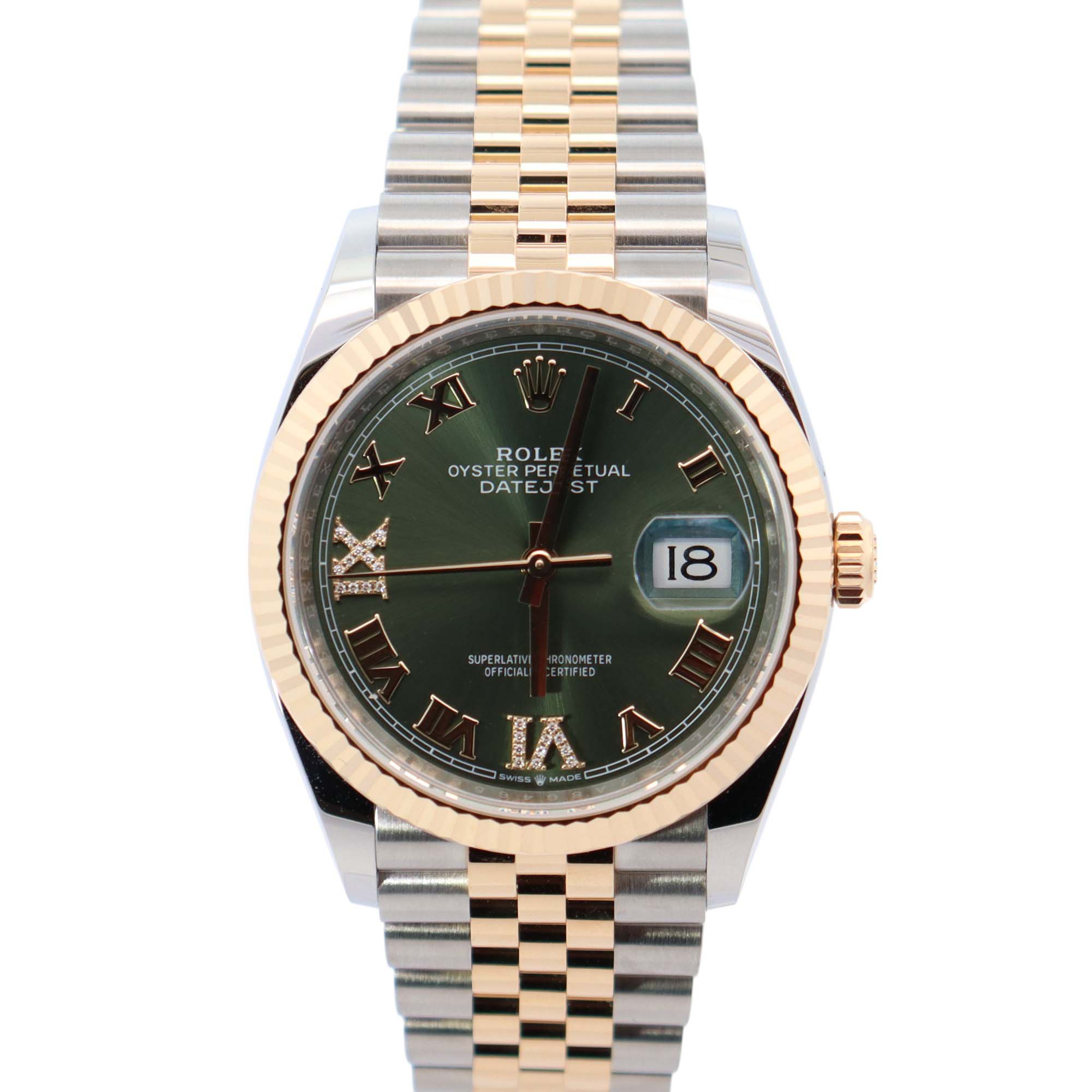 Rolex Datejust 36mm Green Dial Watch Ref# 126233 - Happy Jewelers Fine Jewelry Lifetime Warranty