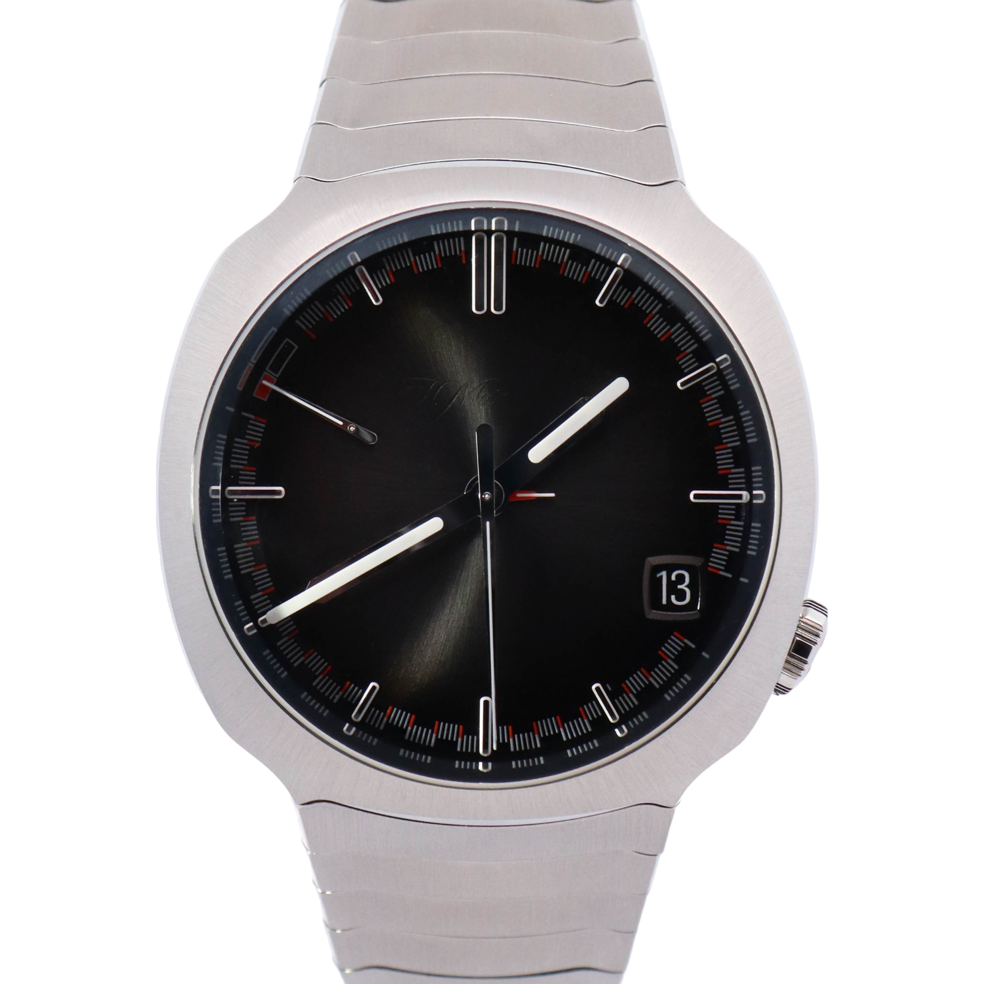 H. Moser & Cie Streamliner Perpetual Calendar 42.3mm Gray Sunburst Dial Watch Reference# 6812-1200 - Happy Jewelers Fine Jewelry Lifetime Warranty