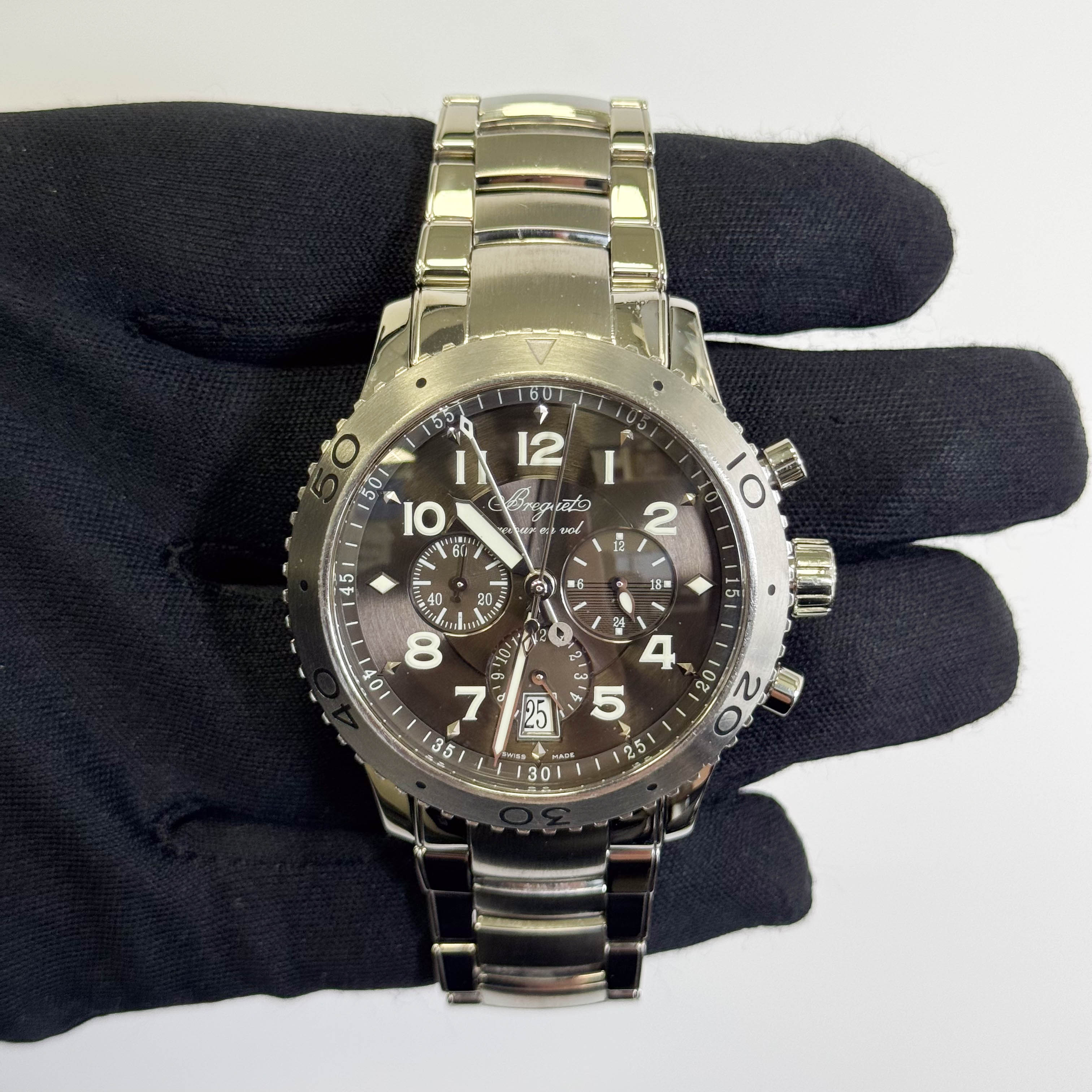 Breguet Type XXI Transatlantique Fly-Back 42.5mm Grey Arabic Chronograpgh Dial Watch Ref# 3810ST/92/SZ9 - Happy Jewelers Fine Jewelry Lifetime Warranty