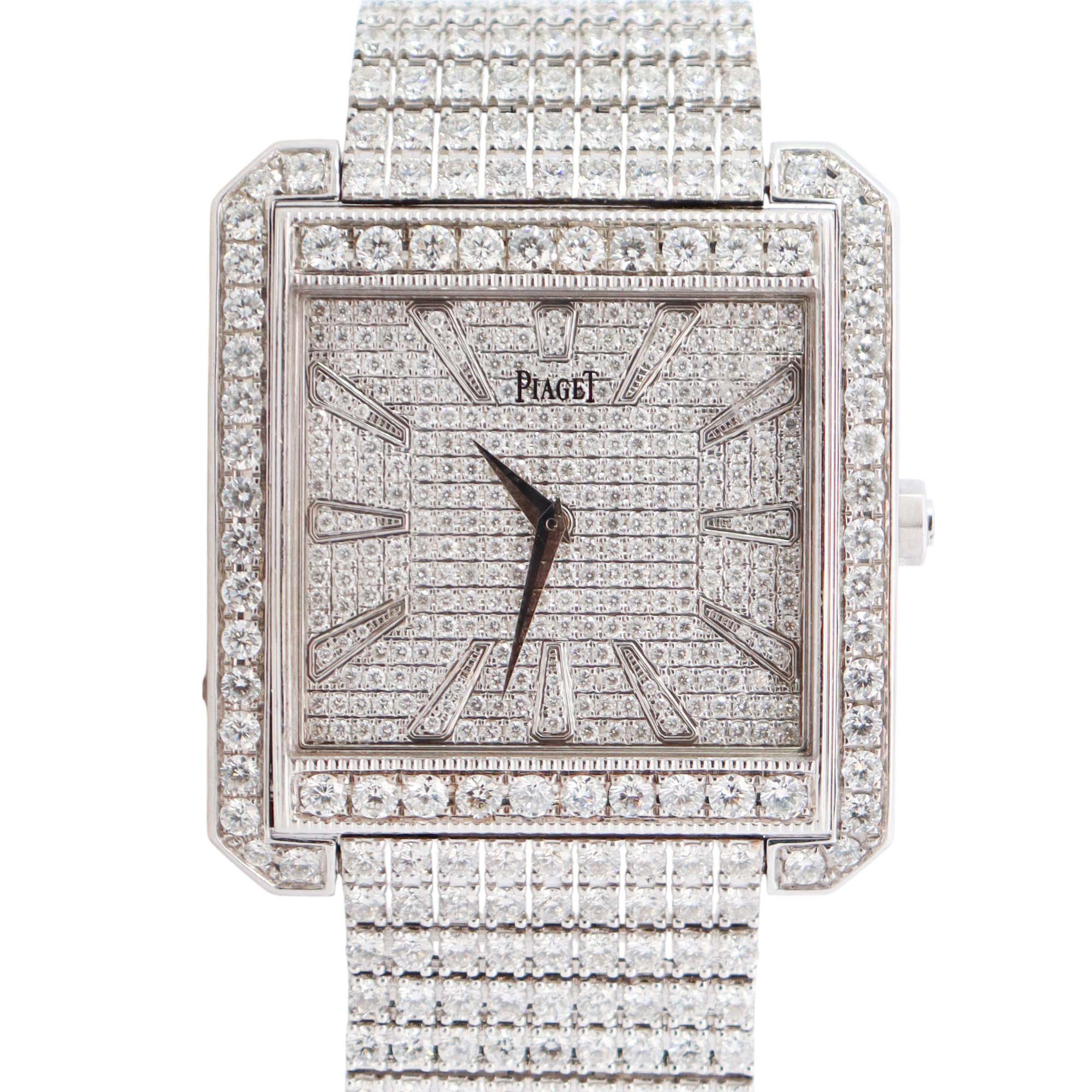 Piaget Protocole 46mm Pave Dial Watch Ref# P10452 - Happy Jewelers Fine Jewelry Lifetime Warranty