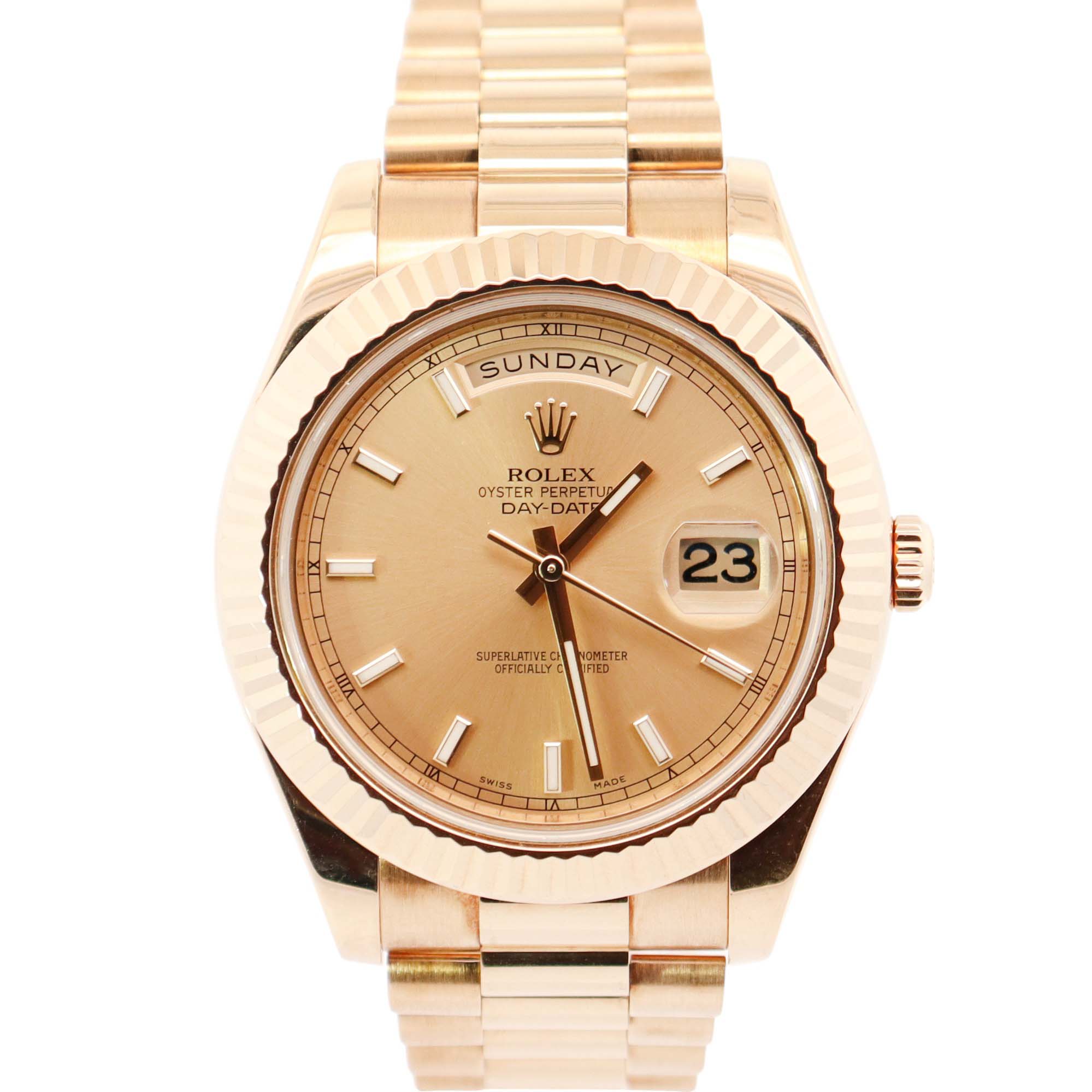 Rolex Day-Date 41mm Champagne Dial Watch Ref# 218238 - Happy Jewelers Fine Jewelry Lifetime Warranty