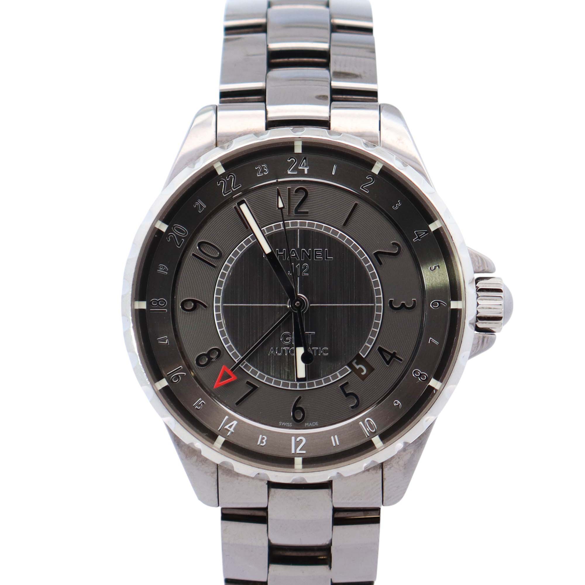 Chanel J12 41mm Grey Dial Watch Ref# H3099 - Happy Jewelers Fine Jewelry Lifetime Warranty