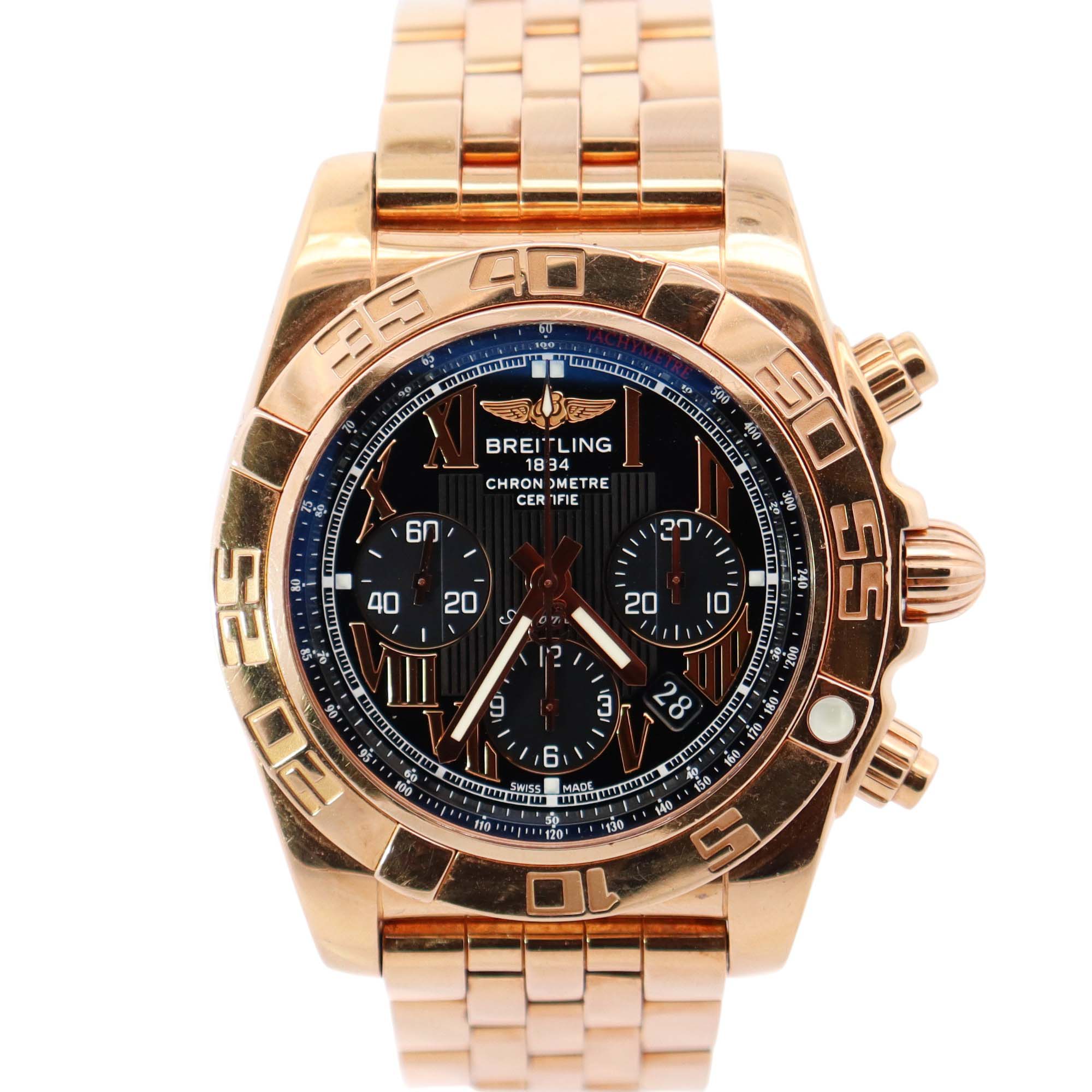 Breitling Chronomat 43.5mm Black Dial Watch Ref# HB0110 - Happy Jewelers Fine Jewelry Lifetime Warranty
