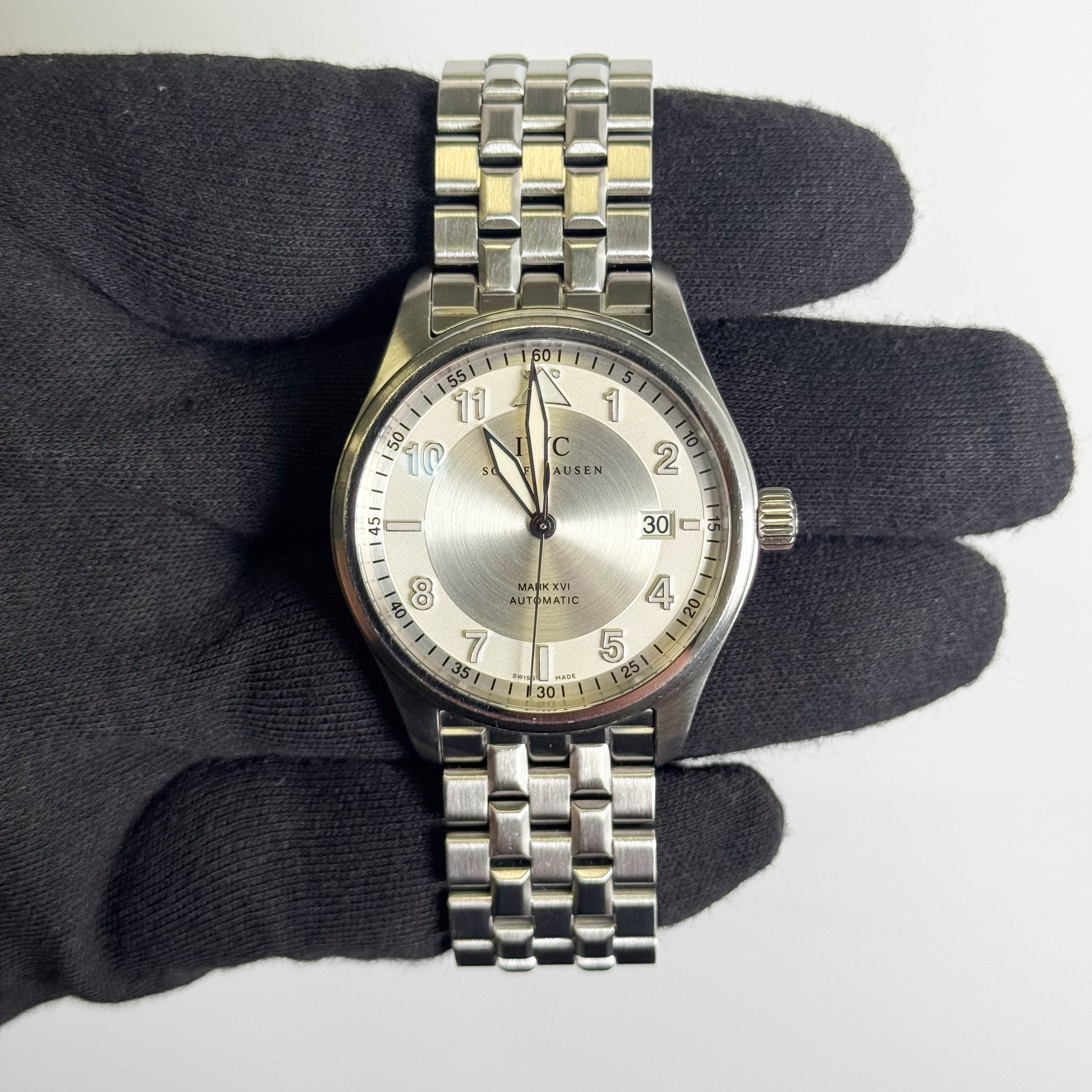 Iwc Pilot Spitfire Mark XVI 39mm Silver Dial Watch Ref# IW325505