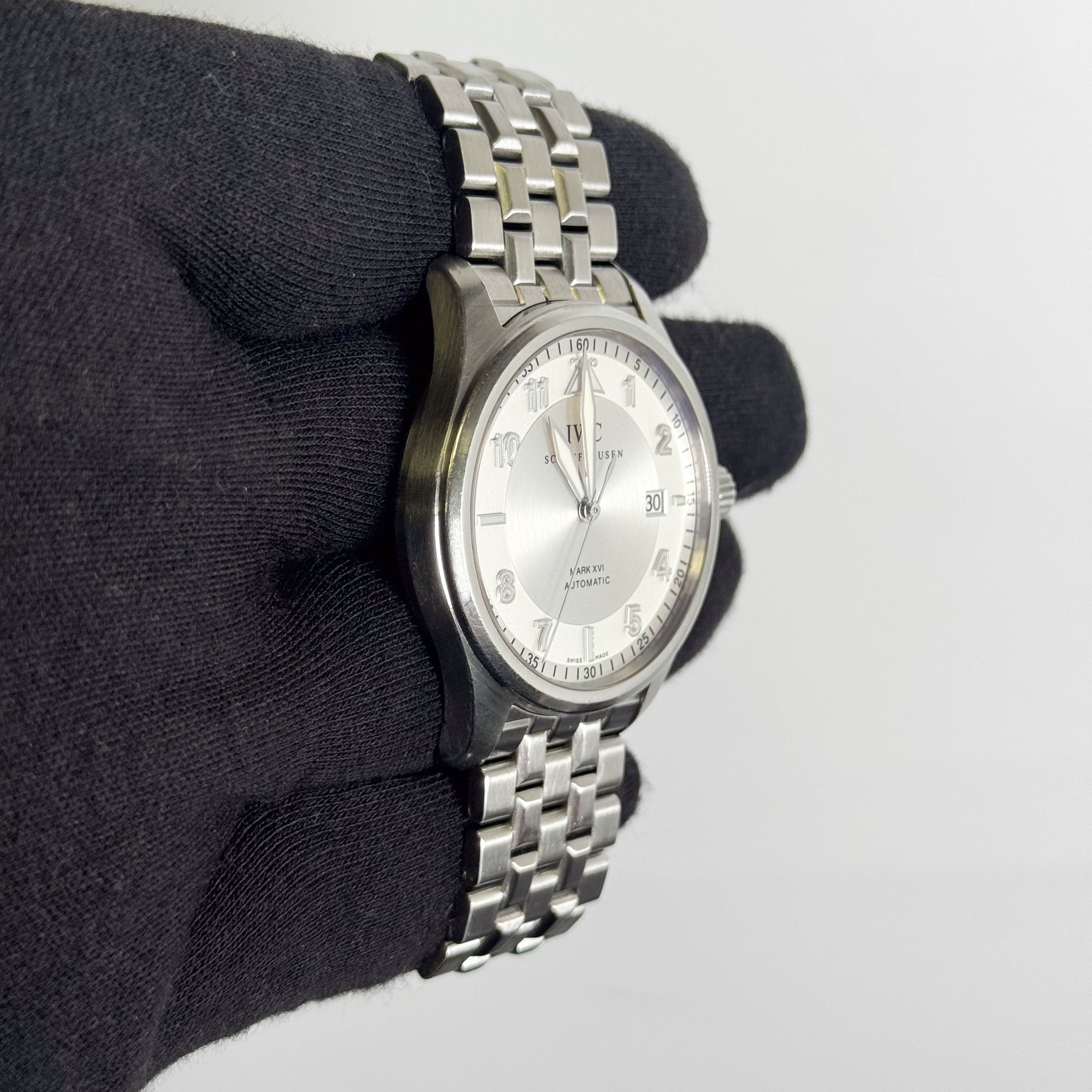 Iwc Pilot Spitfire Mark XVI 39mm Silver Dial Watch Ref# IW325505