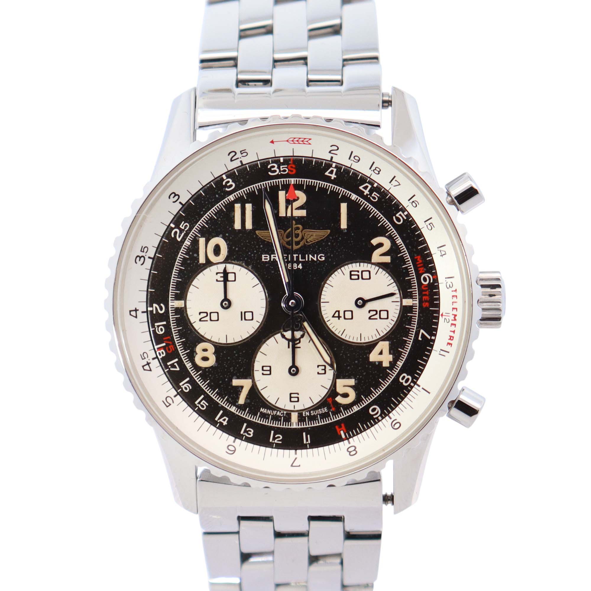 Breitling Navitimer 38mm Black Dial Watch Ref# A30022 - Happy Jewelers Fine Jewelry Lifetime Warranty