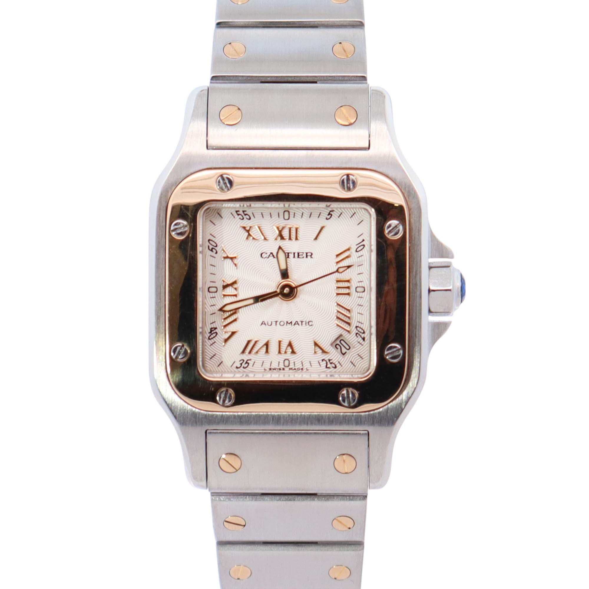 Cartier Santos 24mm Silver Dial Watch Ref# 2423 - Happy Jewelers Fine Jewelry Lifetime Warranty