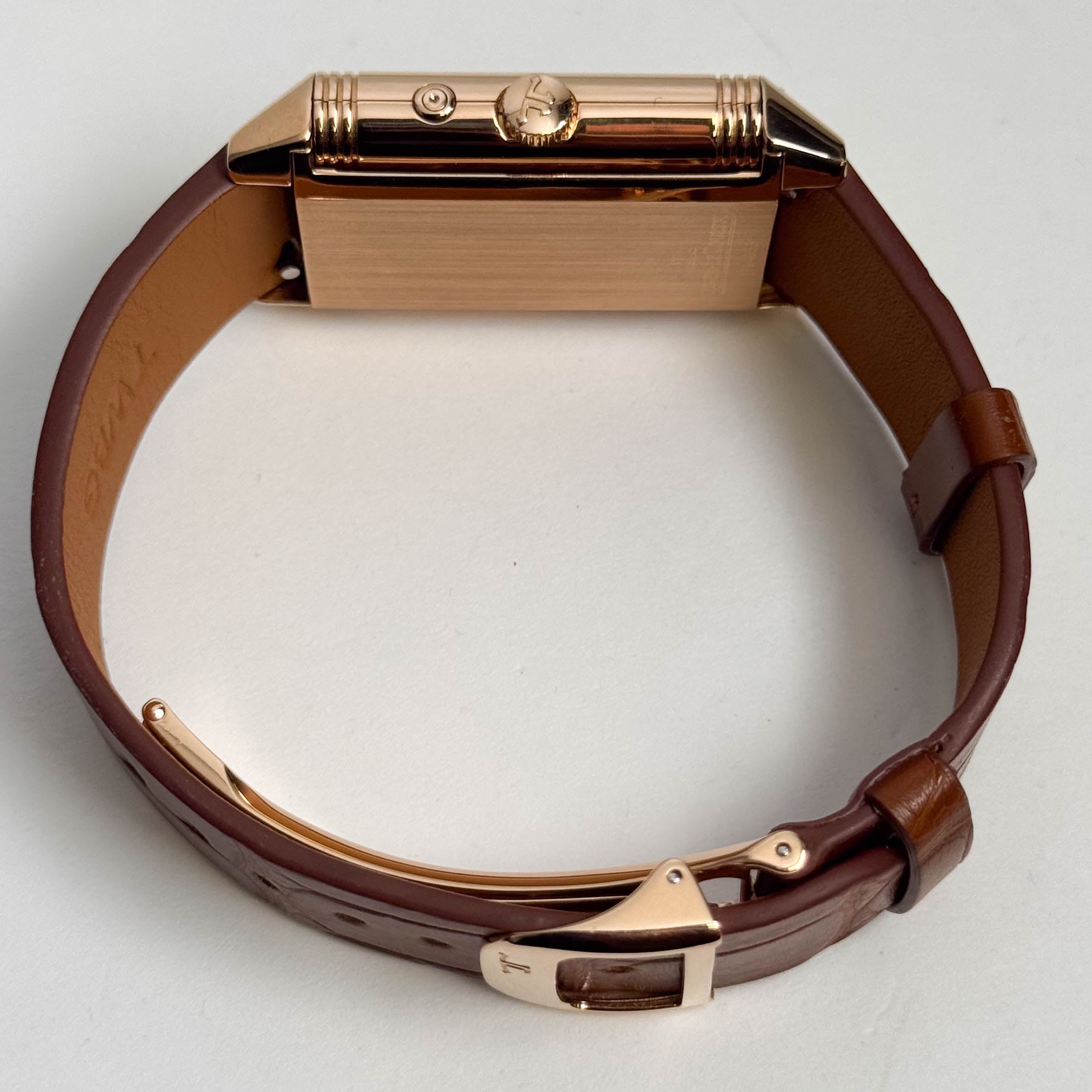 Jaeger-LeCoultre Reverso Duo Rose Gold 26mm x 42mm White & Black Dial Watch Ref# 270.240.544 - Happy Jewelers Fine Jewelry Lifetime Warranty