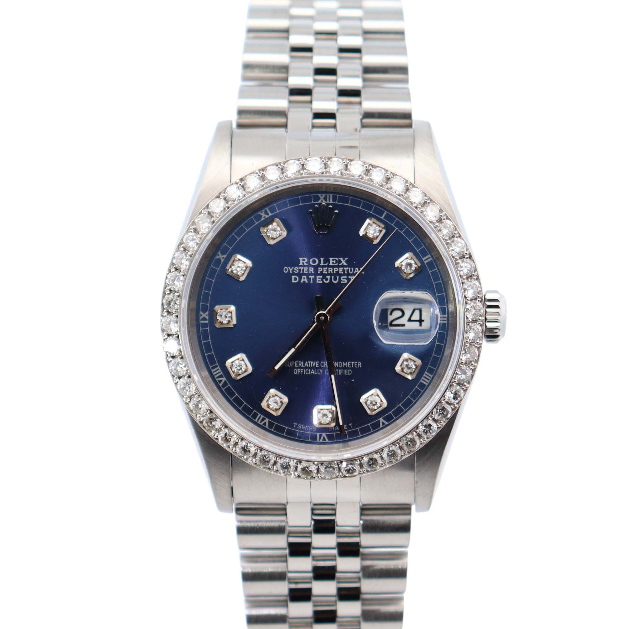 Rolex Datejust 36mm Blue Dial Watch Ref# 16220 - Happy Jewelers Fine Jewelry Lifetime Warranty