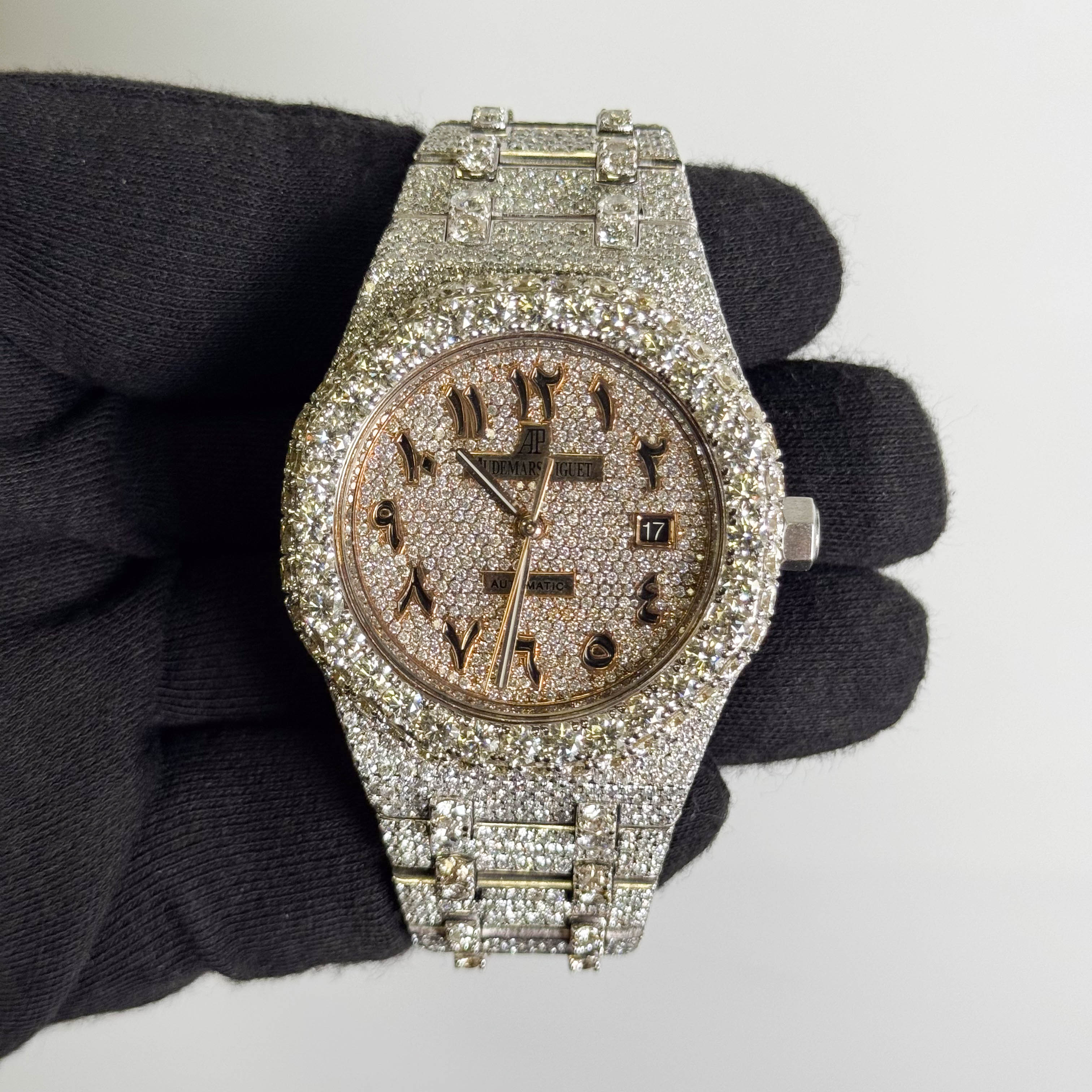 Audemars Piguet Mens Royal Oak ICED OUT 41mm PAVE Diamond Dial Watch Ref# 15400ST.OO.1220ST.03
