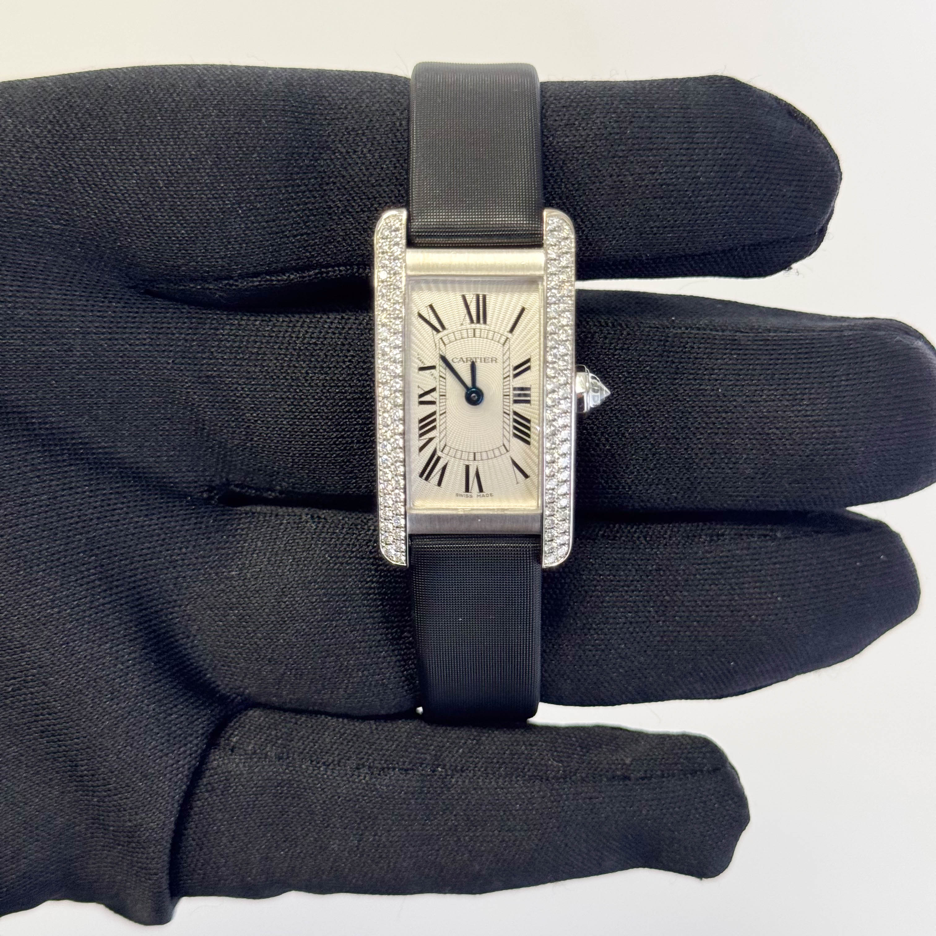 Cartier Tank Americane 27mm Silver Dial Watch Ref# WB702651 - Happy Jewelers Fine Jewelry Lifetime Warranty