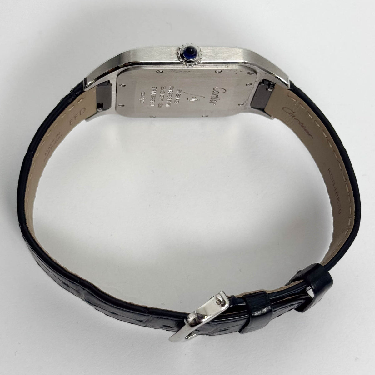 Cartier Santos Dumont XL 46.6mm x 33.9 Silver Roman Dial Watch Ref# WSSA0032