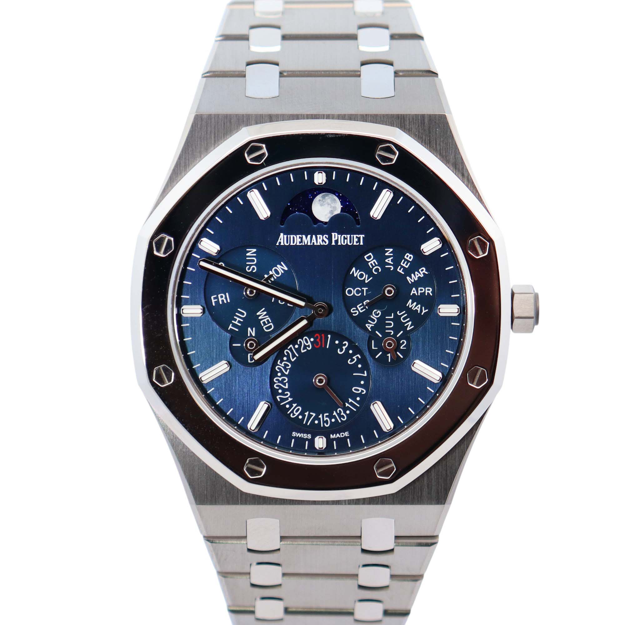Audemars Piguet Royal Oak 41mm Blue Dial Watch Ref# 26586IP.OO.1240IP.01 - Happy Jewelers Fine Jewelry Lifetime Warranty