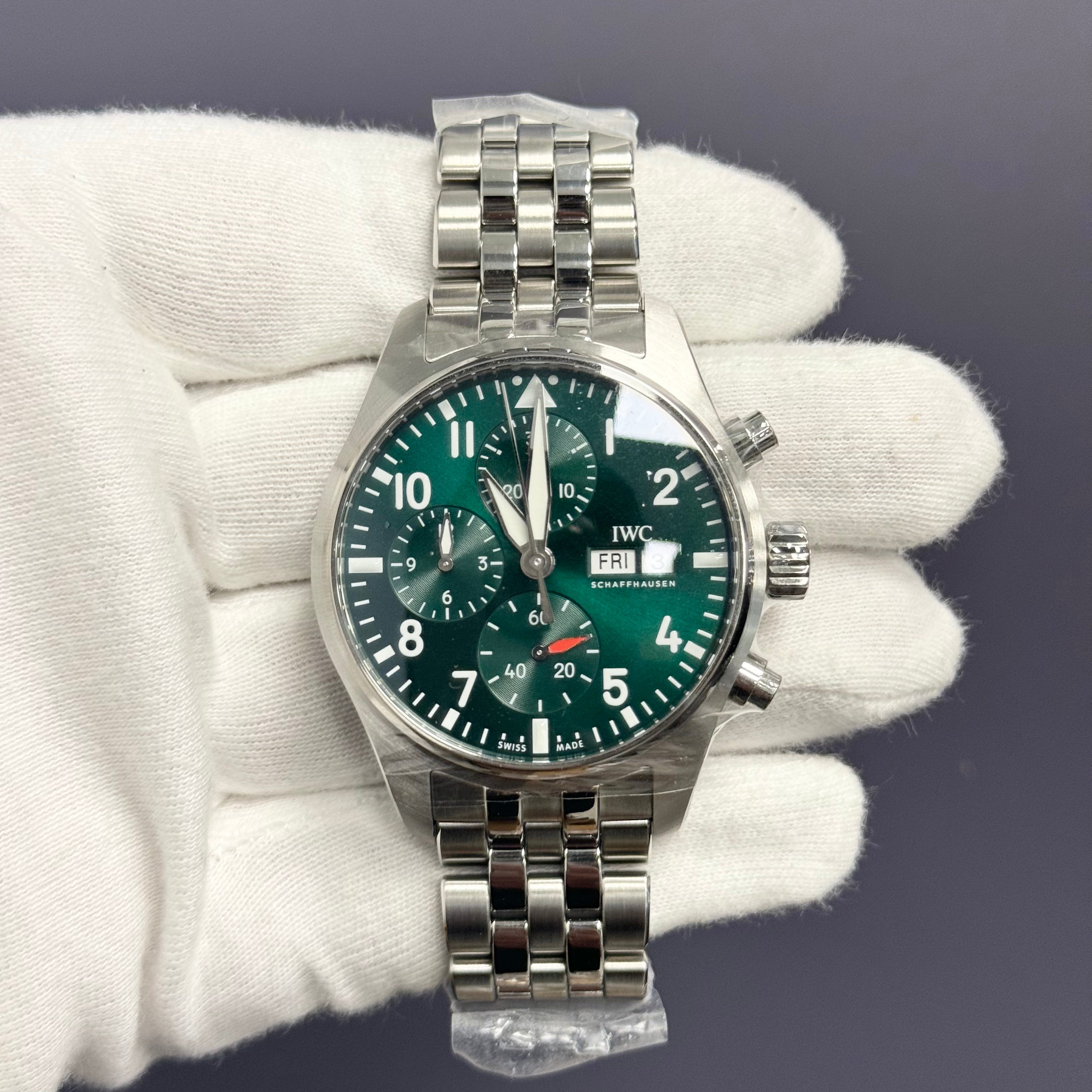 IWC Pilot 41mm Green Dial Watch Ref# IW388104 - Happy Jewelers Fine Jewelry Lifetime Warranty
