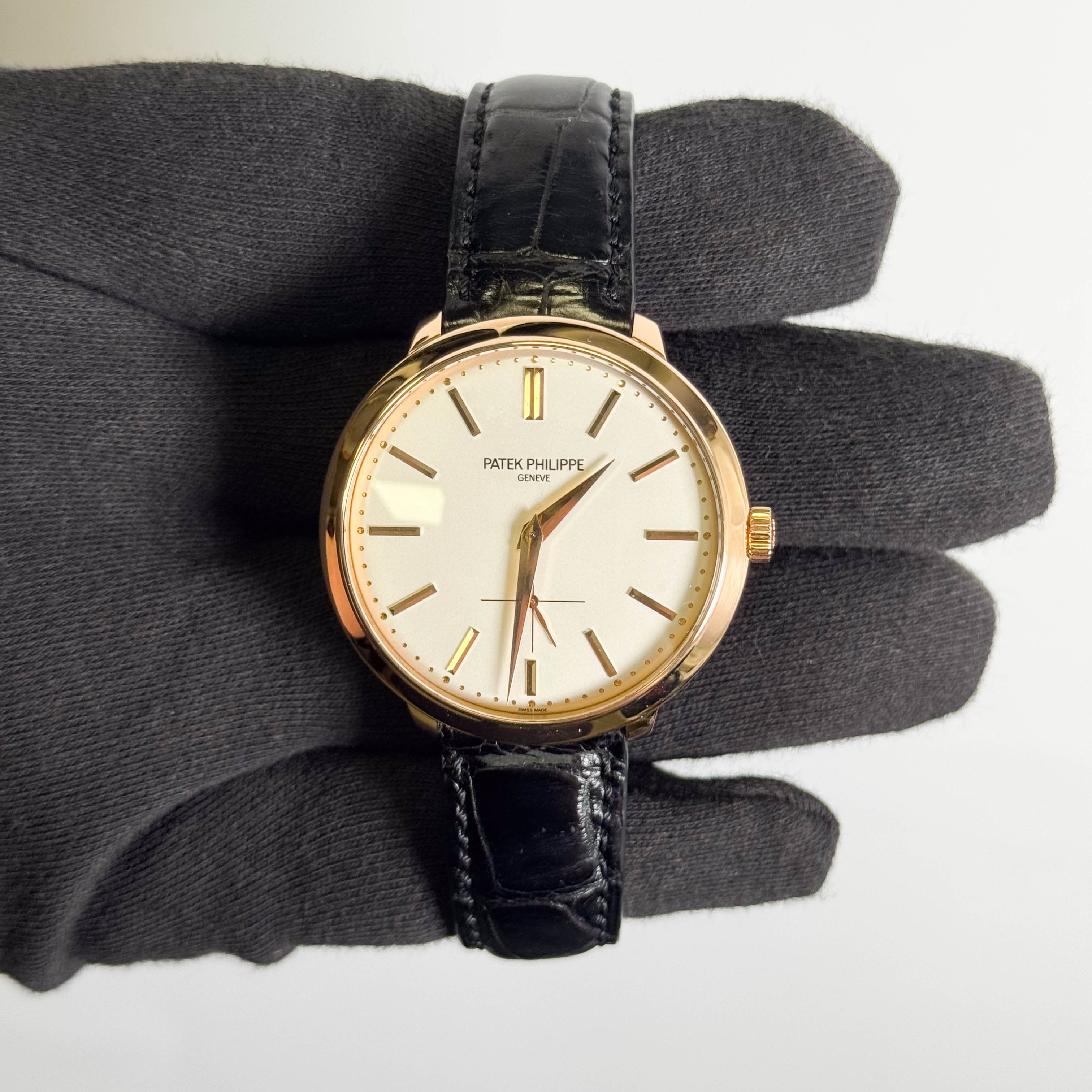 Patek Philippe Calatrava 38mm White Dial Watch Ref# 5123R-001