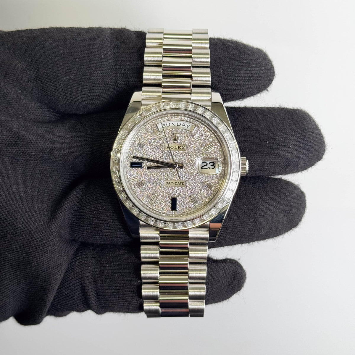 Rolex Day-Date 40mm Pave Dial Watch Ref# 228396TBR
