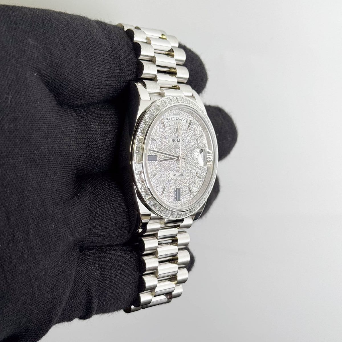 Rolex Day-Date 40mm Pave Dial Watch Ref# 228396TBR