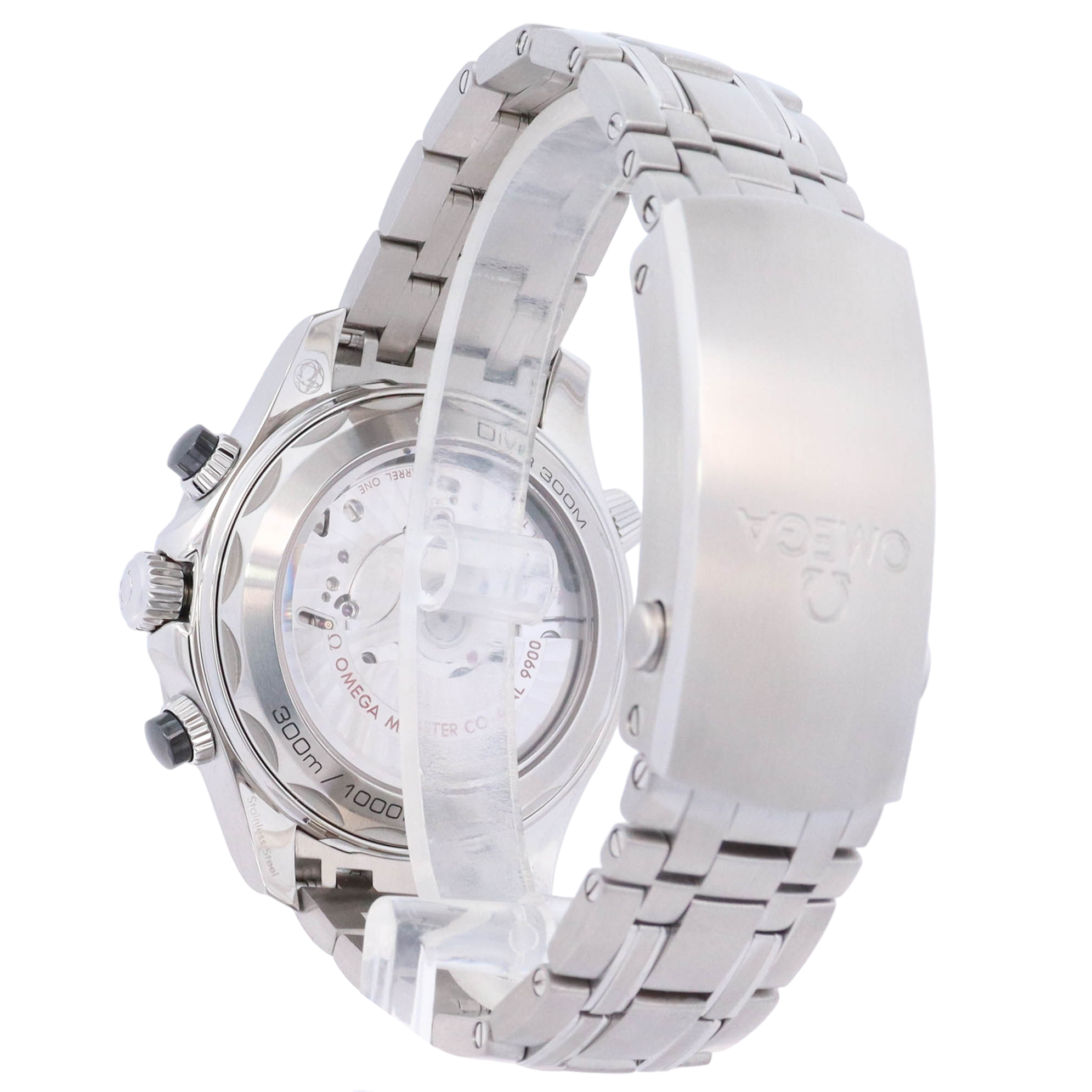 Omega Seamaster 44mm Stainless Steel 44m Black Wave Dot Dial Watch Reference# 210.30.44.51.01.001 - Happy Jewelers Fine Jewelry Lifetime Warranty