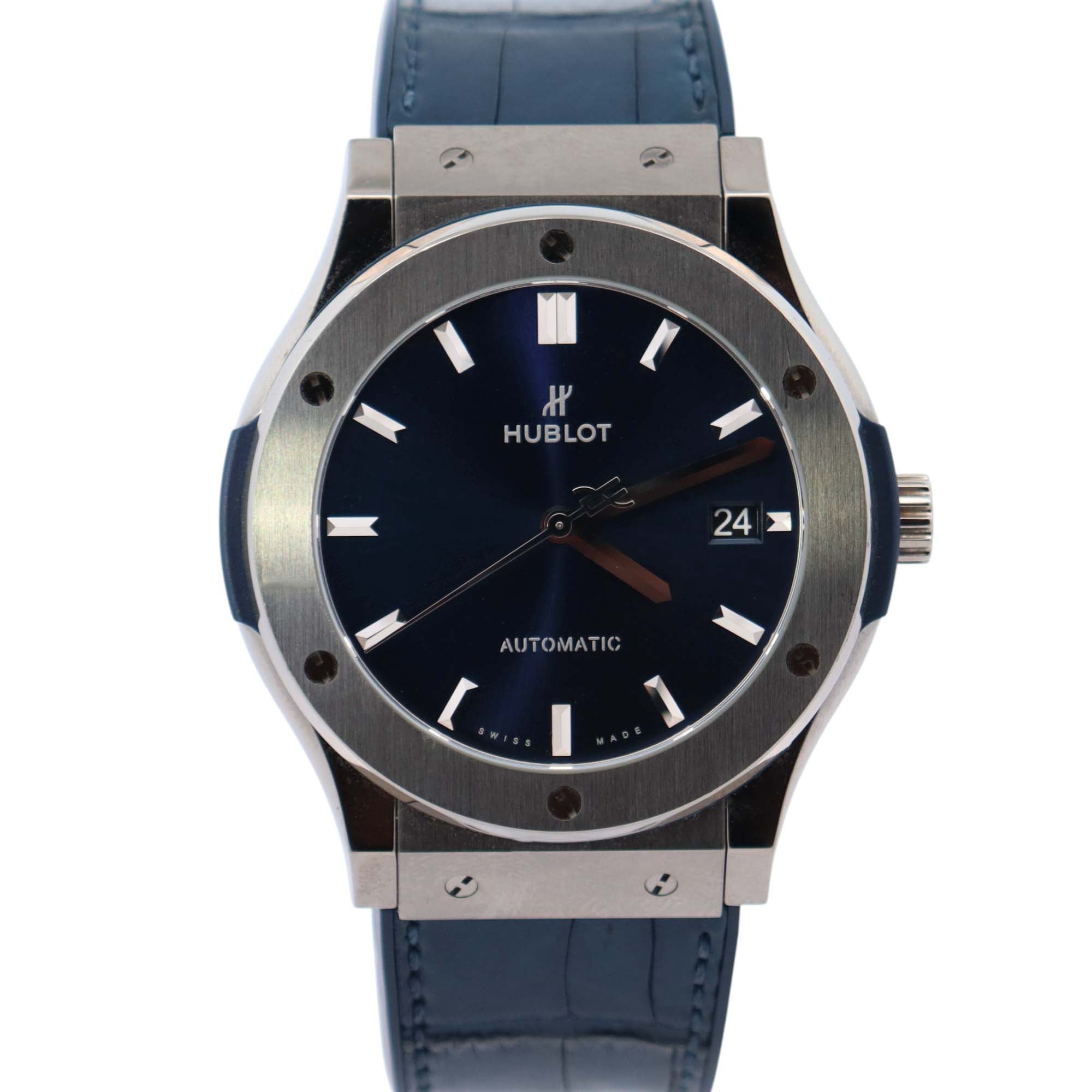 Hublot Classic Fusion 45mm Blue Dial Watch Ref# 511.NX.7170.LR - Happy Jewelers Fine Jewelry Lifetime Warranty