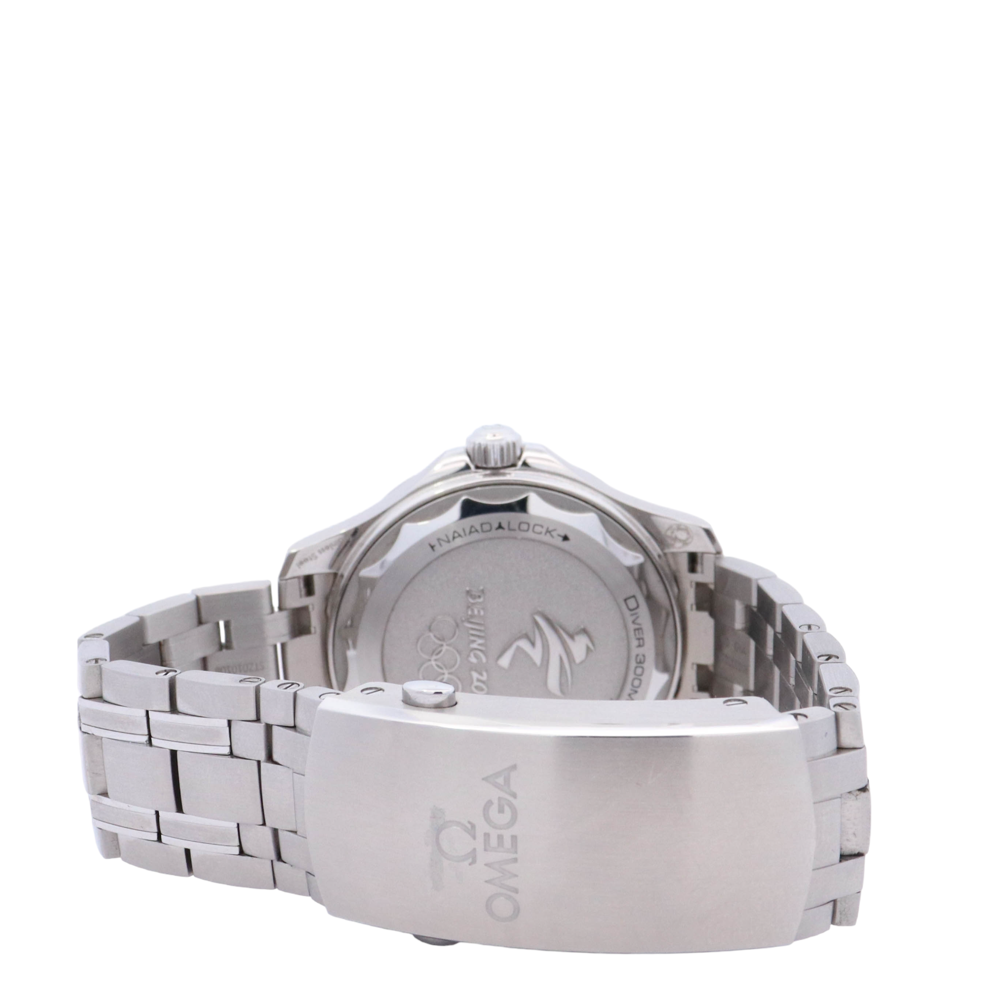 Omega Seamaster "Bejing 2022" 42mm Stainless Steel Blue Wave Dot Dial Watch Reference# 522.30.42.20.03.001 - Happy Jewelers Fine Jewelry Lifetime Warranty