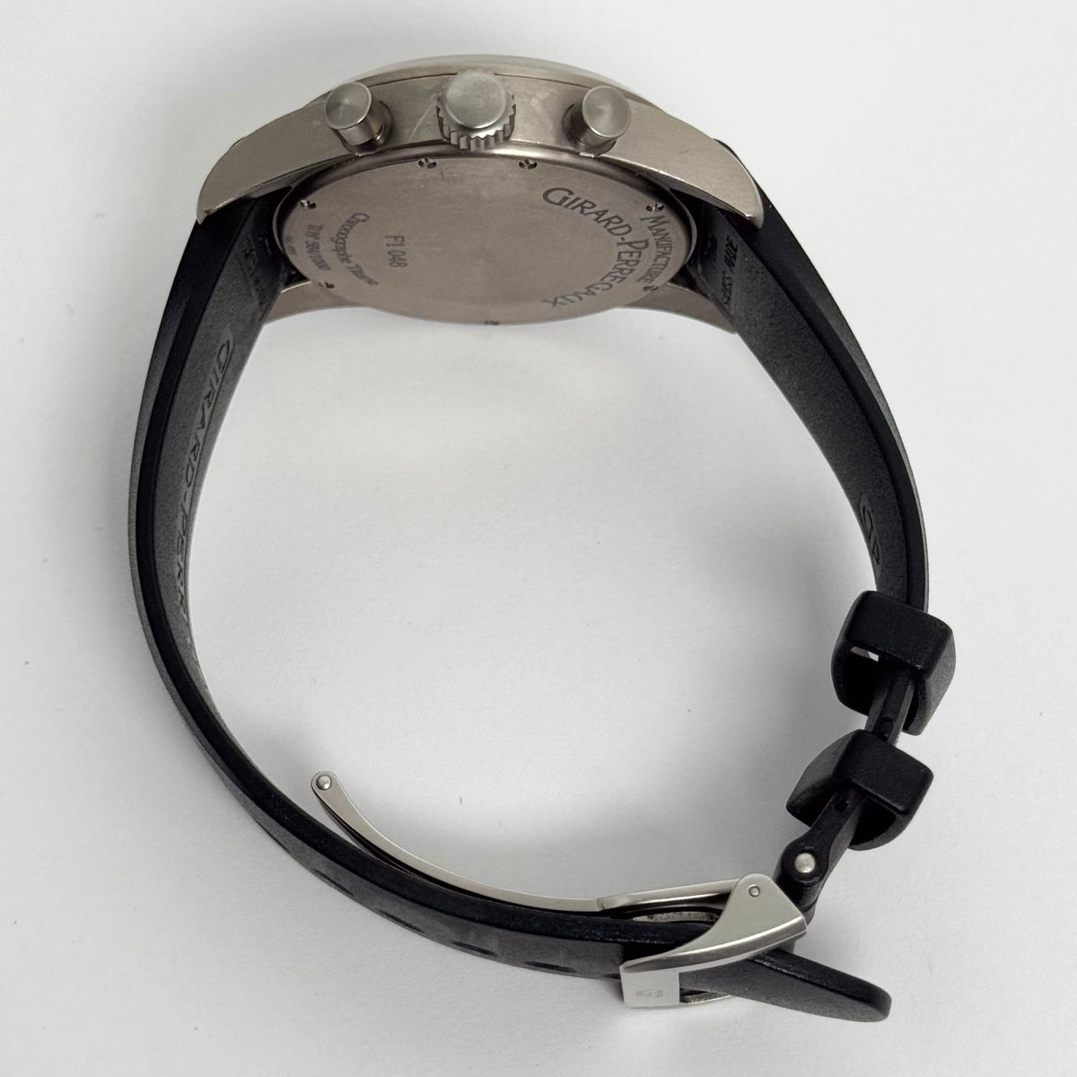 Girard-Perregaux Ferrari "F1 048" Chronograph Titanium 40mm Black Chronograph Dial Watch Titanium Bezel Black Rubber Strap