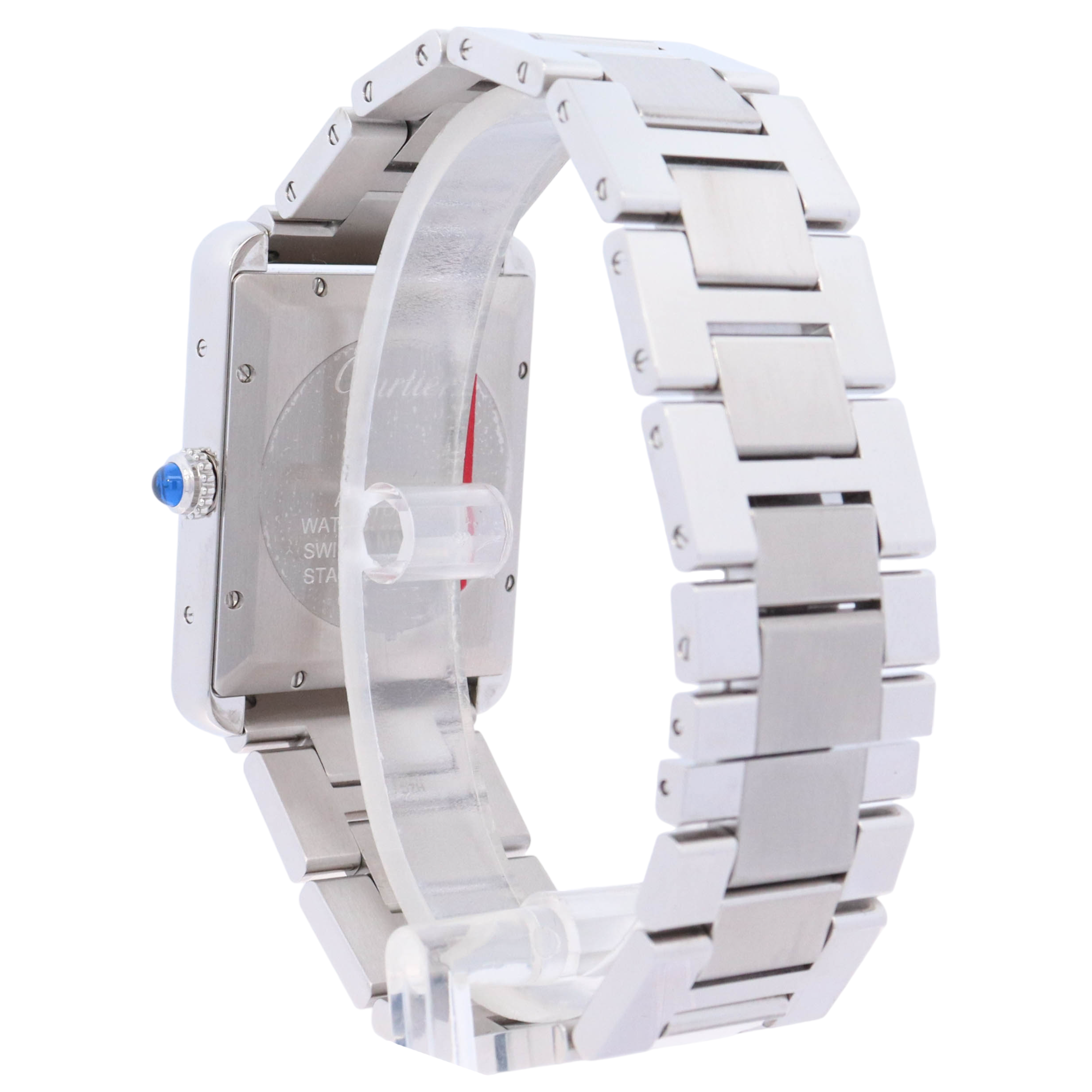 Cartier Tank Anglaise 40.85x31mm Stainless Steel White Roman Dial Watch Reference# W5200028 - Happy Jewelers Fine Jewelry Lifetime Warranty