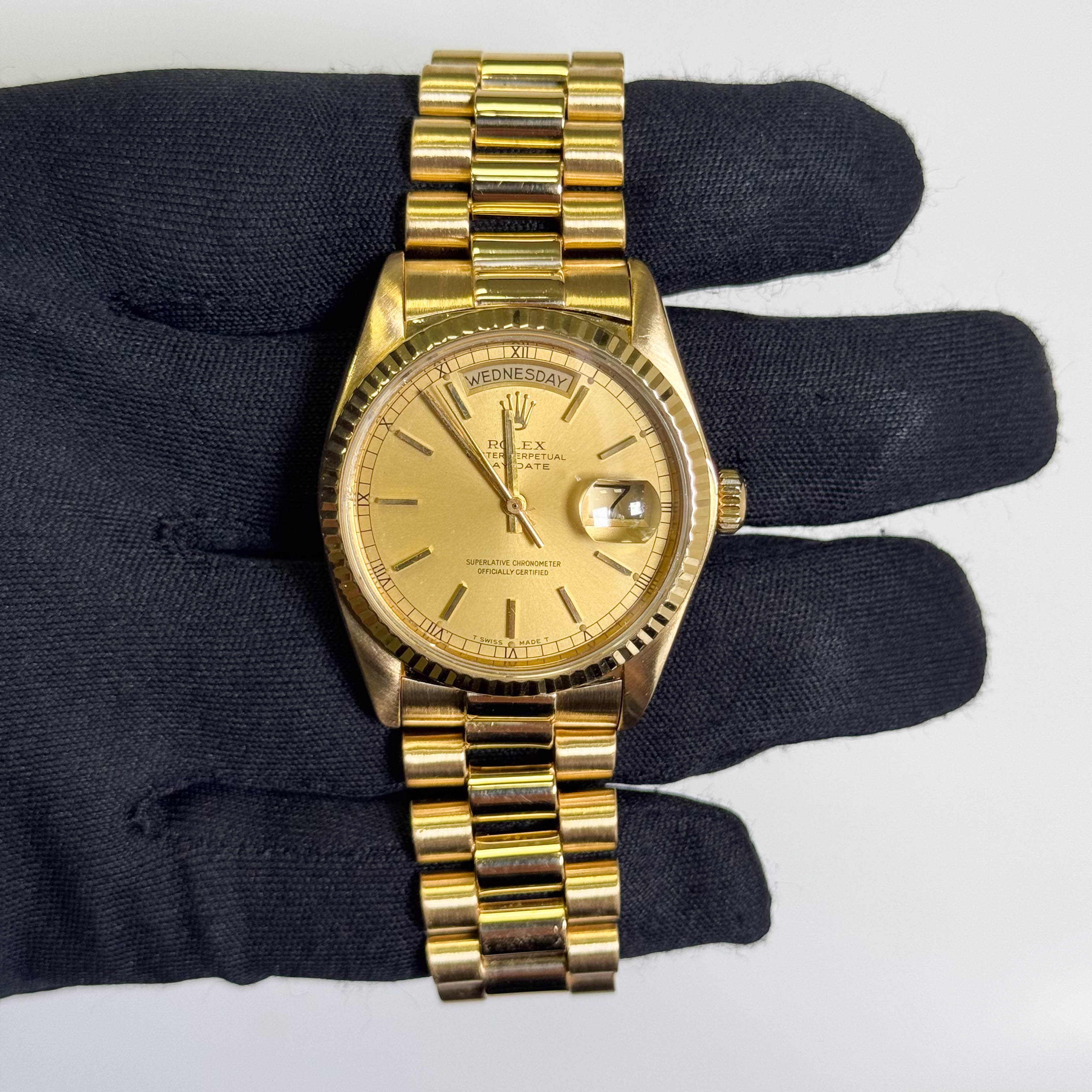 Rolex Day-Date 36mm Champagne Dial Watch Ref# 18038 - Happy Jewelers Fine Jewelry Lifetime Warranty