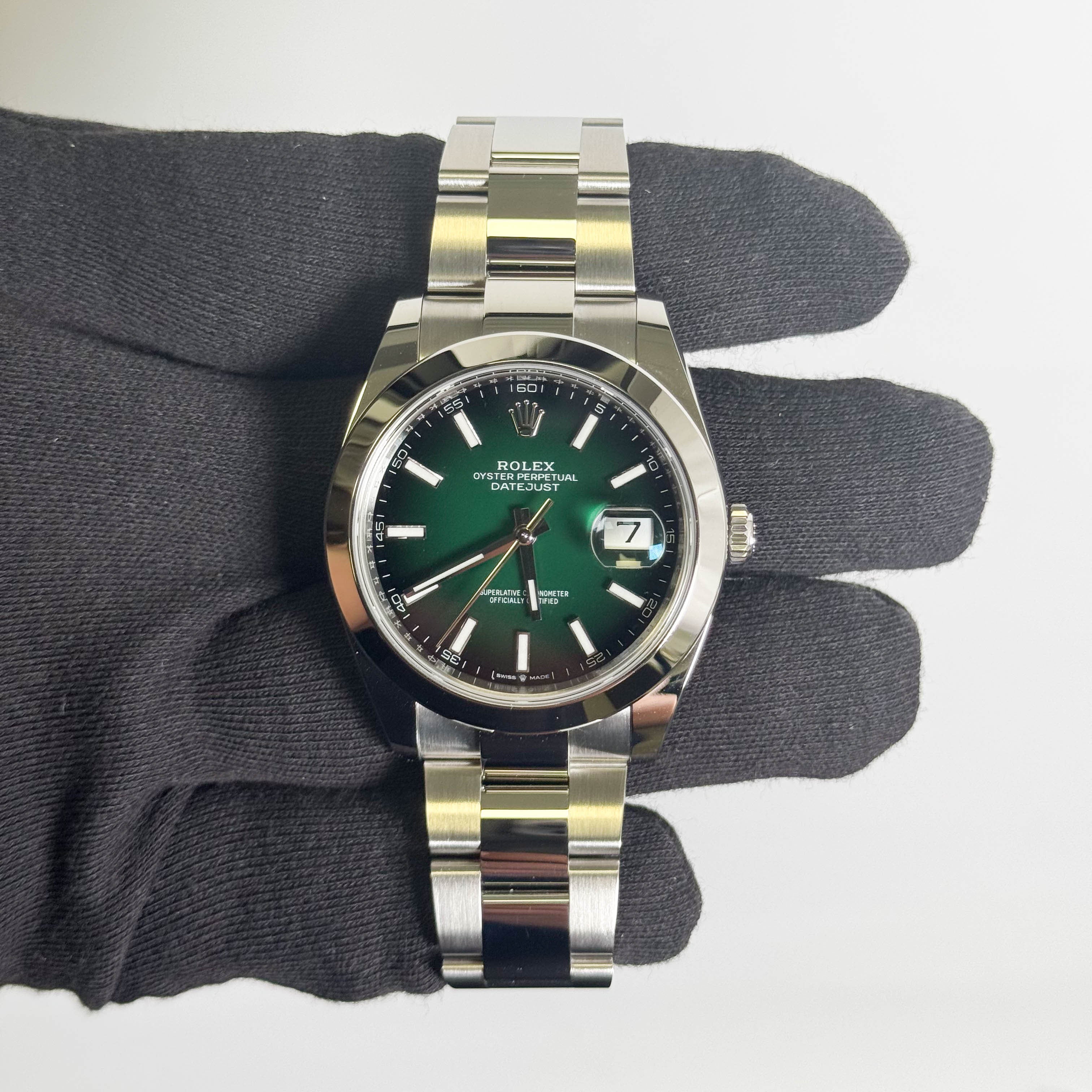 Rolex Datejust 41mm Green Ombre Dial Watch Ref# 126300