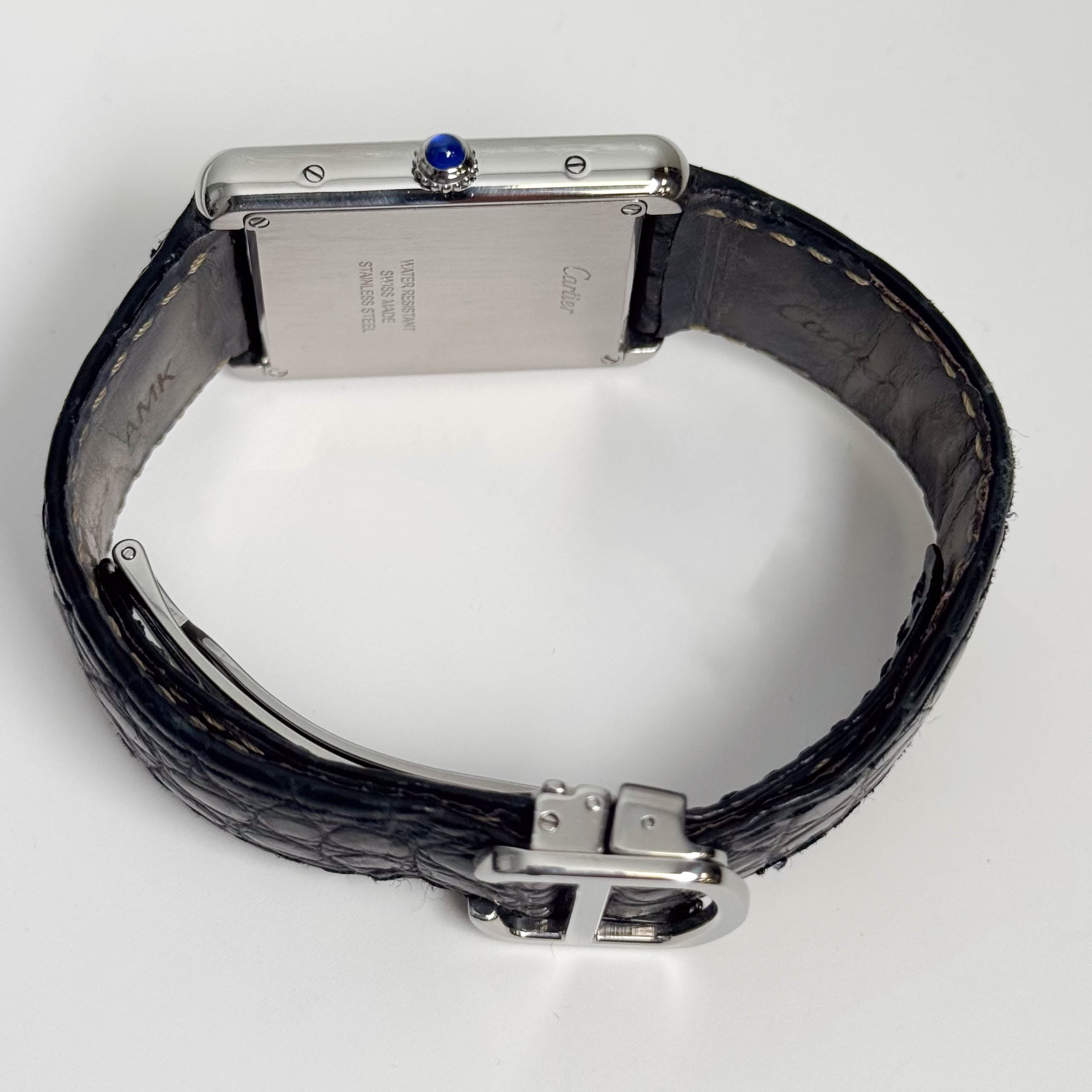 Cartier Tank Solo Stainless Steel 35mm Silver Dial Watch Ref# W1018355 - Happy Jewelers Fine Jewelry Lifetime Warranty