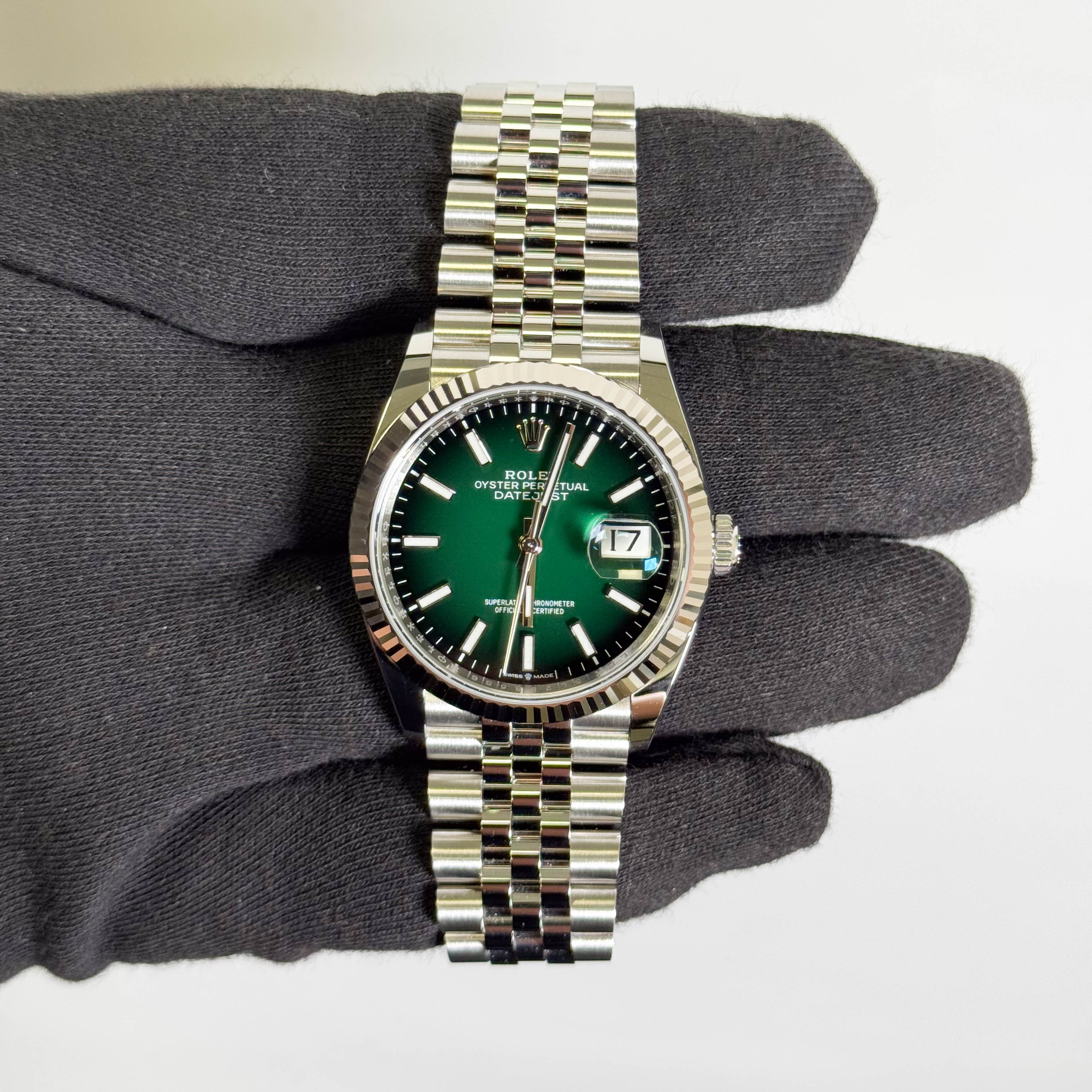 Rolex Datejust 36mm Ombre Green Dial Watch Ref# 126234