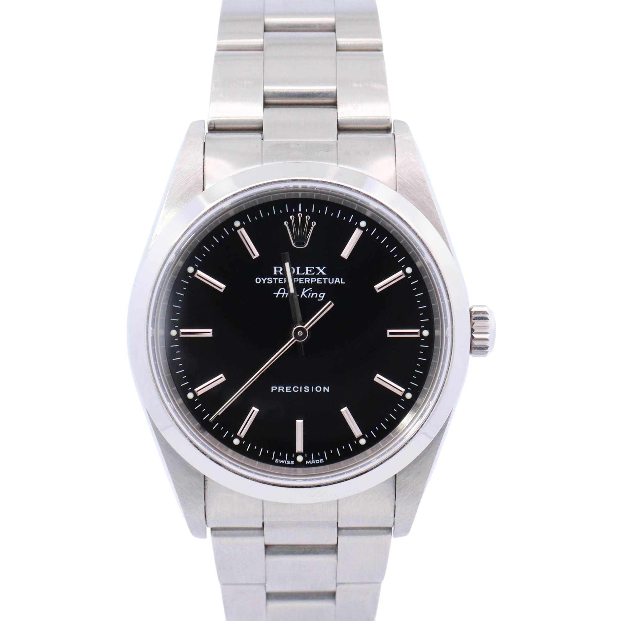 Rolex Air King 34mm Stainless Steel Black Stick Dial Watch Reference# 14000 - Happy Jewelers Fine Jewelry Lifetime Warranty