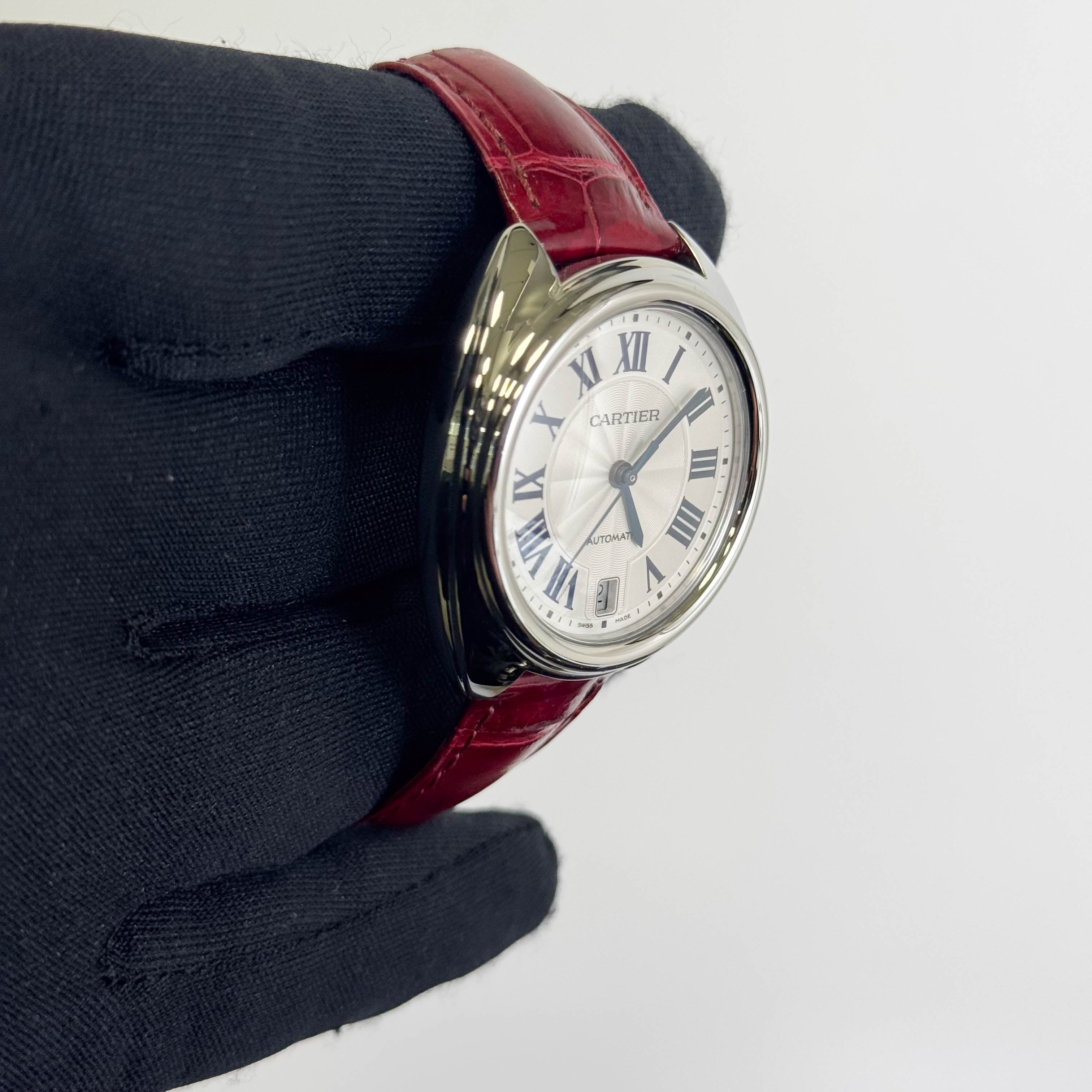 Cartier Cle De Stainless Steel 35mm White Dial Watch Ref# WSCL0017 - Happy Jewelers Fine Jewelry Lifetime Warranty