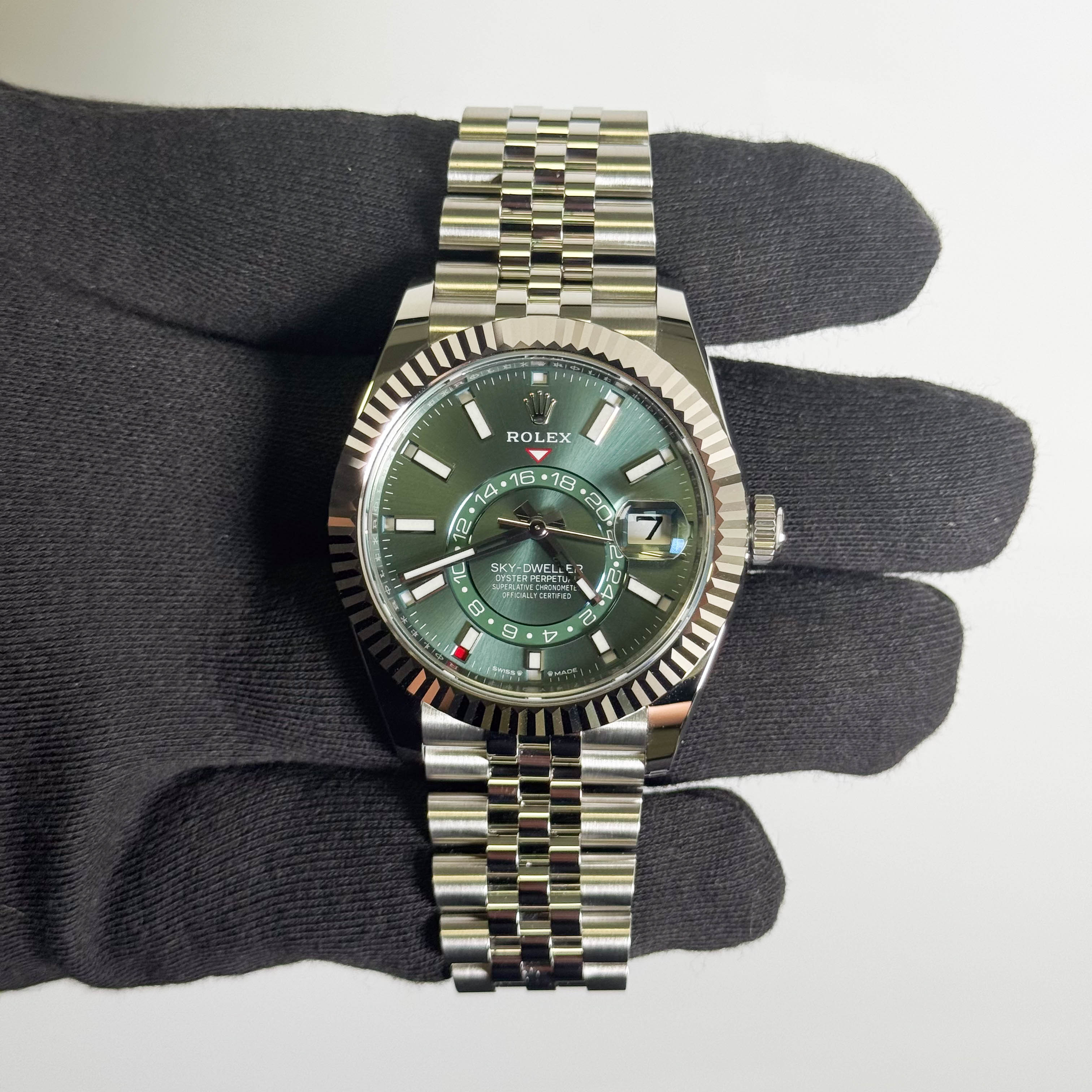 Rolex Sky-Dweller 42mm Green Dial Watch Ref# 336934
