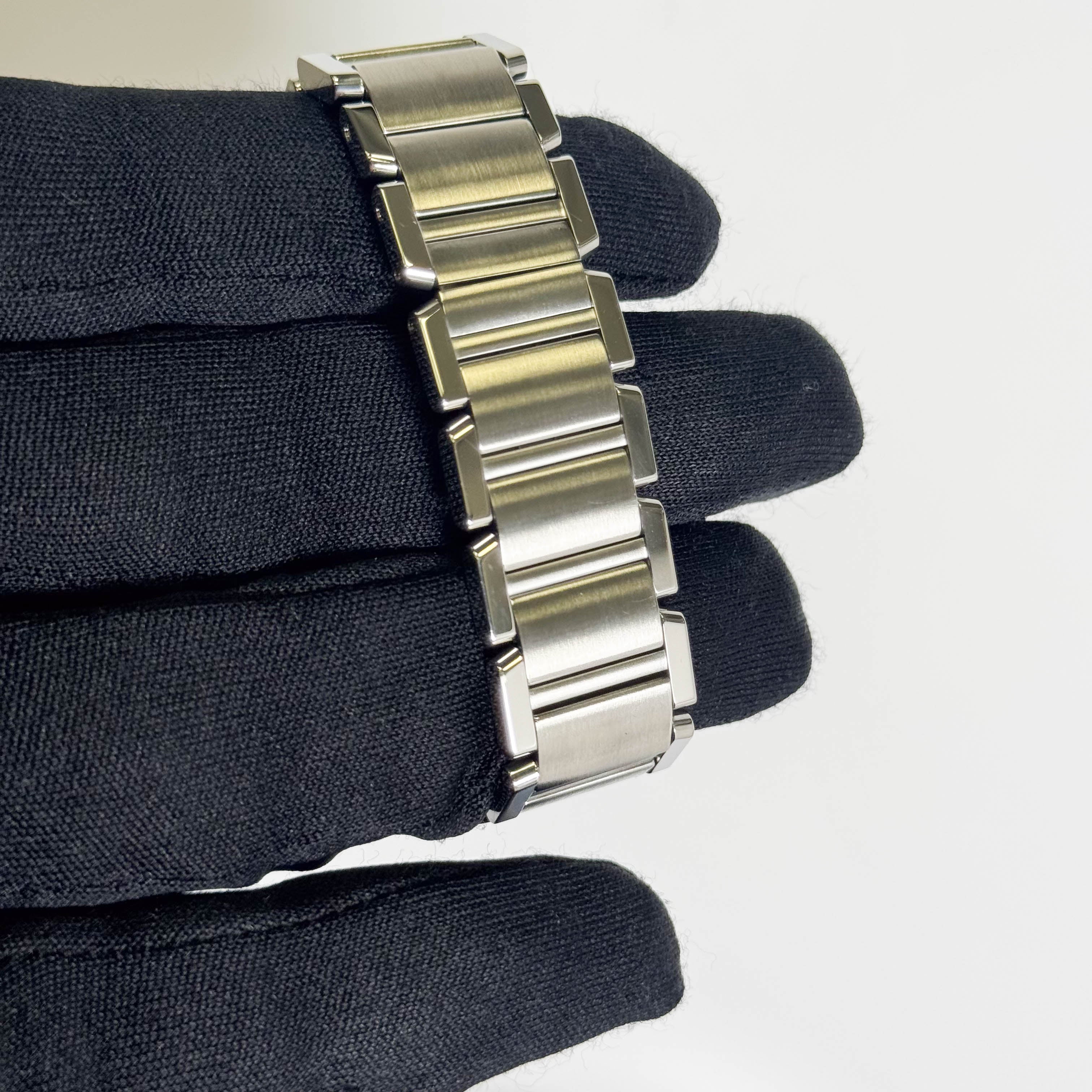 Cartier Tank Francaise 30mm Stainless Steel Silver Factory Diamond Dial Watch Ref# WE110007 - Happy Jewelers Fine Jewelry Lifetime Warranty