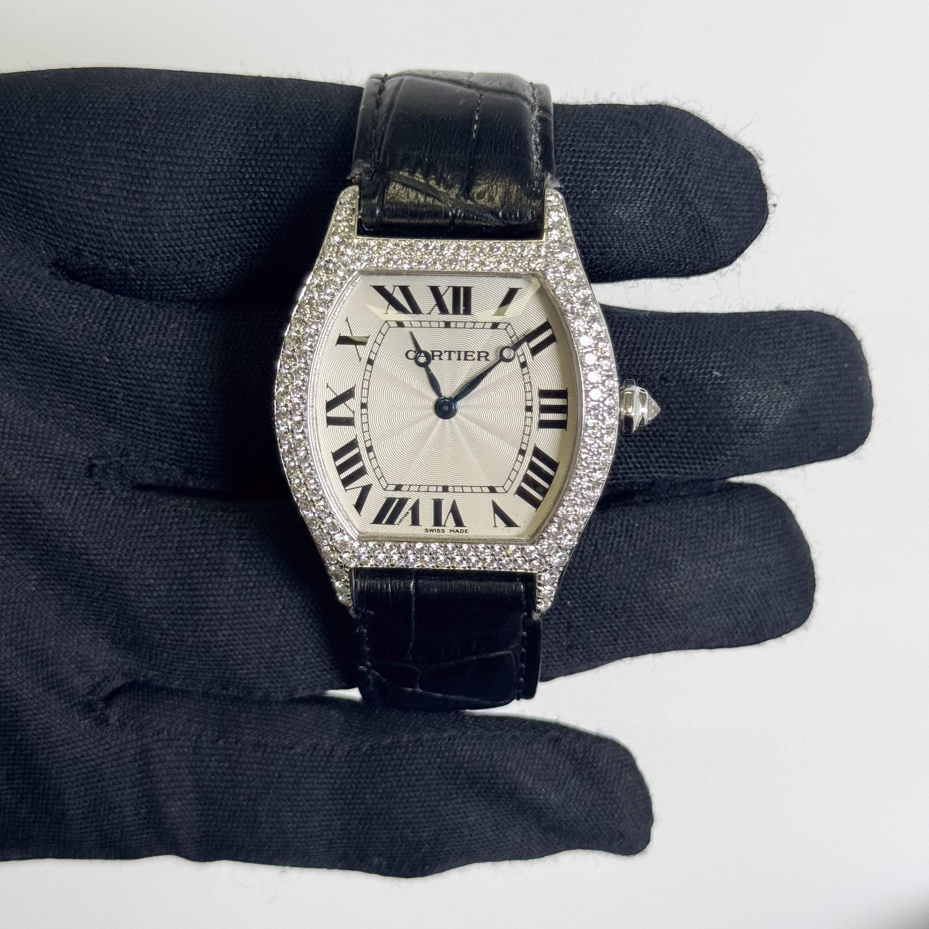 Cartier Tortue 43mm Ivory Dial Watch Ref# WA503851 - Happy Jewelers Fine Jewelry Lifetime Warranty