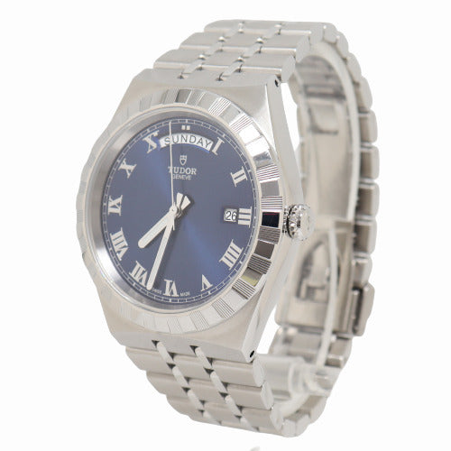 Tudor Royal Stainless Steel 41mm Blue Roman Dial Watch Reference#: 28600 - Happy Jewelers Fine Jewelry Lifetime Warranty
