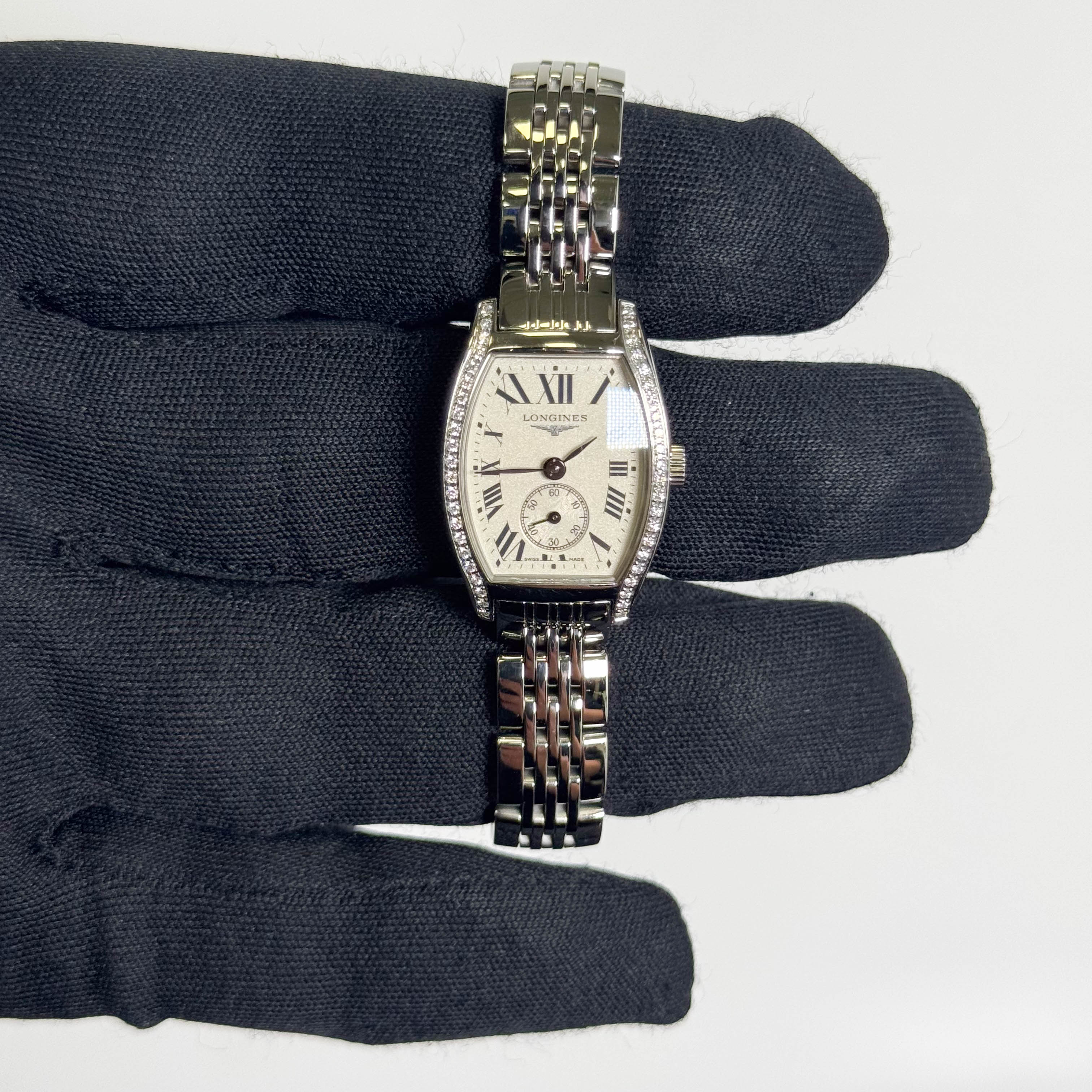 Longines Evidenza Stainless Steel 19.60 X 23.30 mm Roman Dial Watch Ref# L2.175.0.71.6 - Happy Jewelers Fine Jewelry Lifetime Warranty