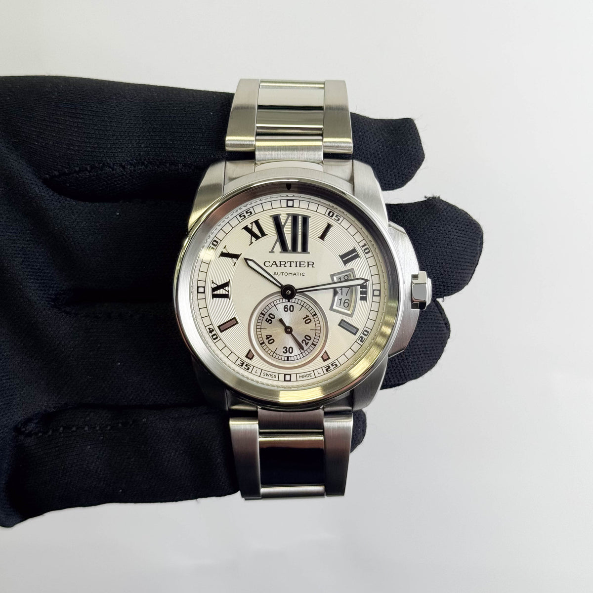 Cartier Calibre De 42mm Silver Dial Watch Ref# W7100015