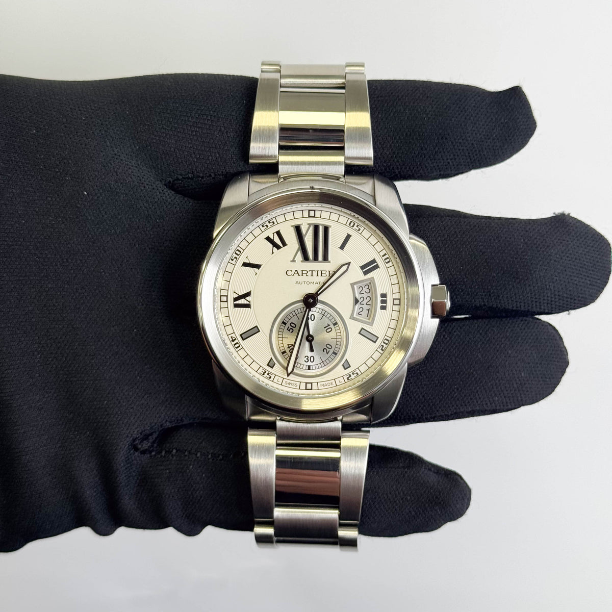 Cartier Calibre De 42mm Silver Dial Watch Ref# W7100015