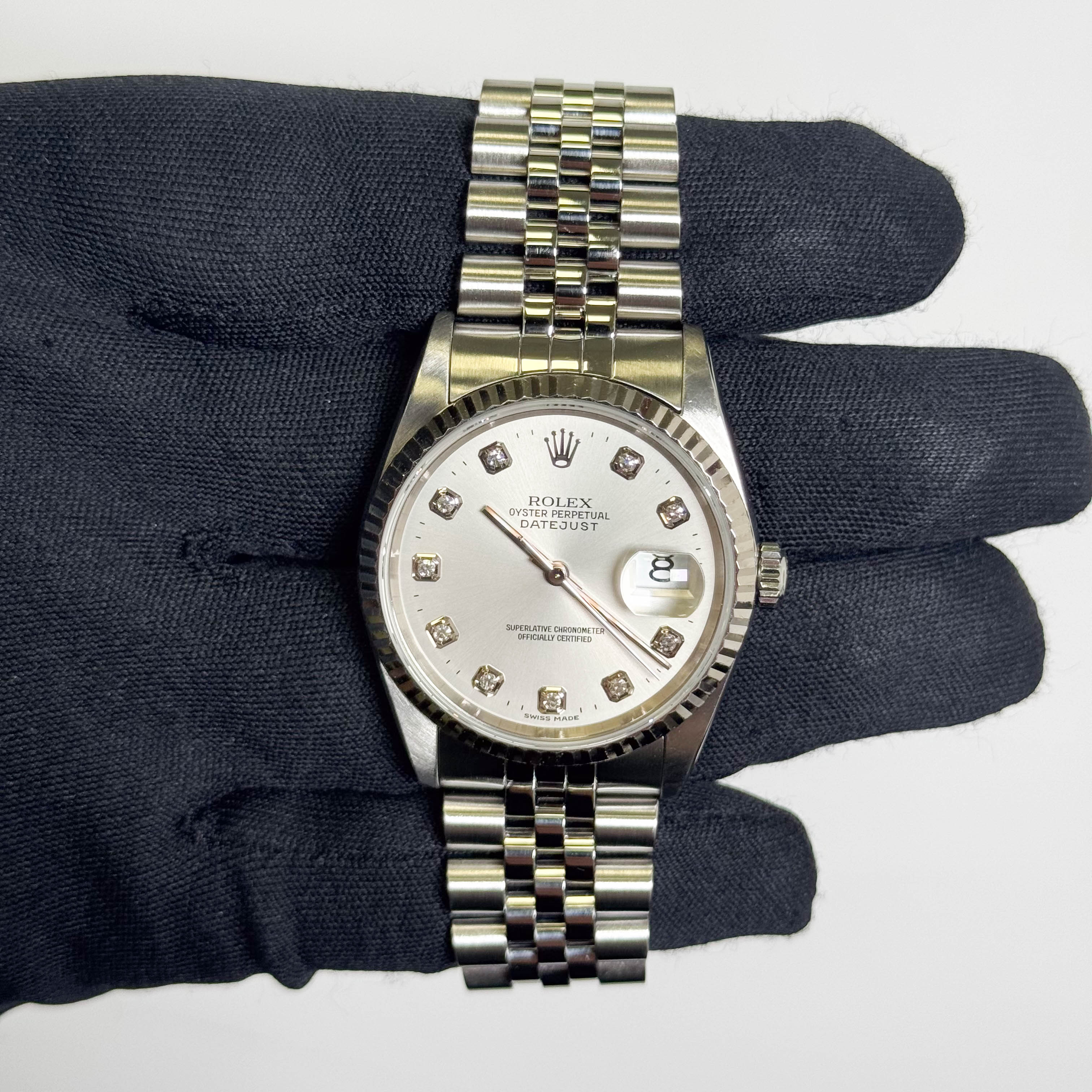 Rolex Datejust 36mm Silver Diamond Dial Watch Ref# 126234 - Happy Jewelers Fine Jewelry Lifetime Warranty